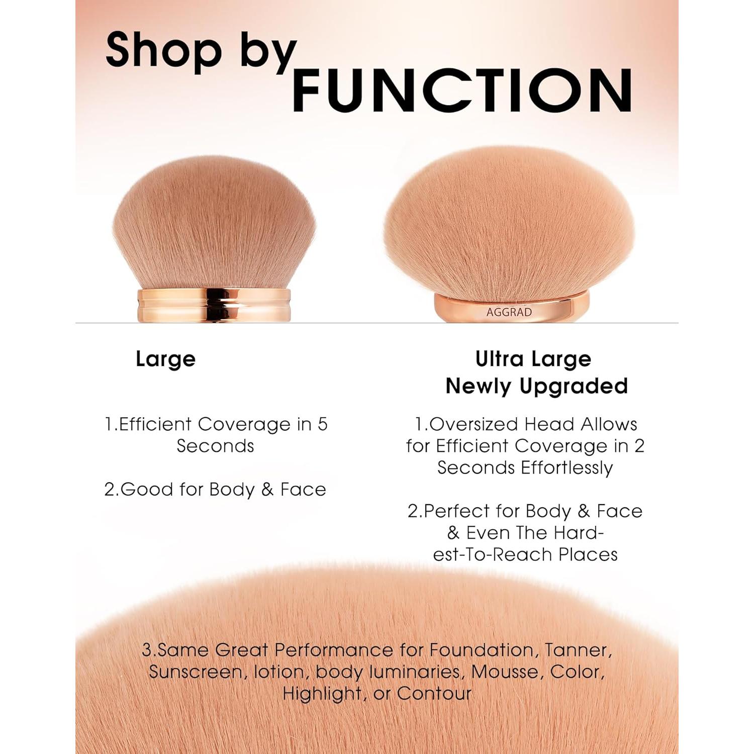 Brocha de Maquillaje Corporal YOSHUYUKI Ultra Grande Rosa Dorado