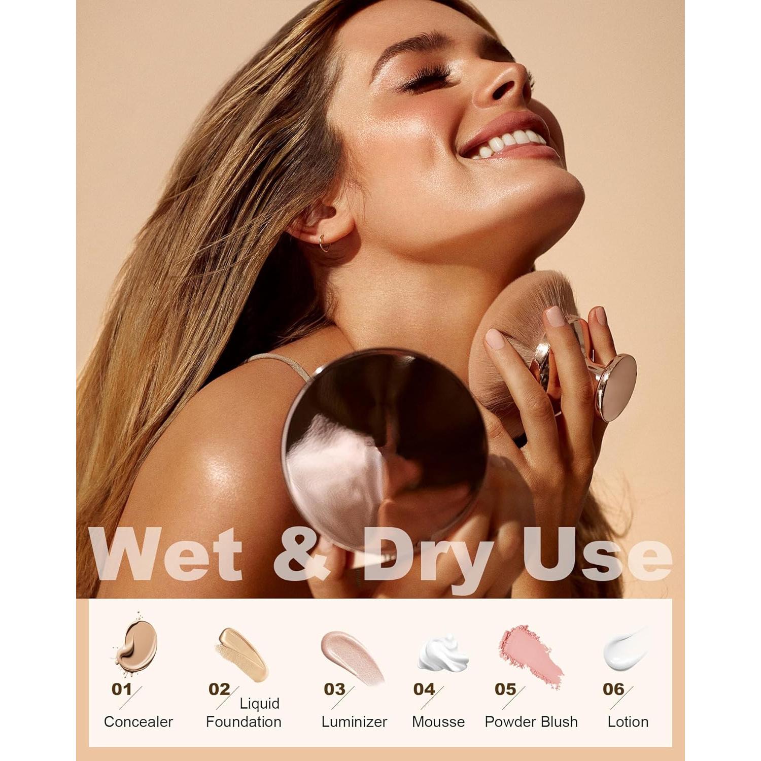 Brocha de Maquillaje Corporal YOSHUYUKI Ultra Grande Rosa Dorado