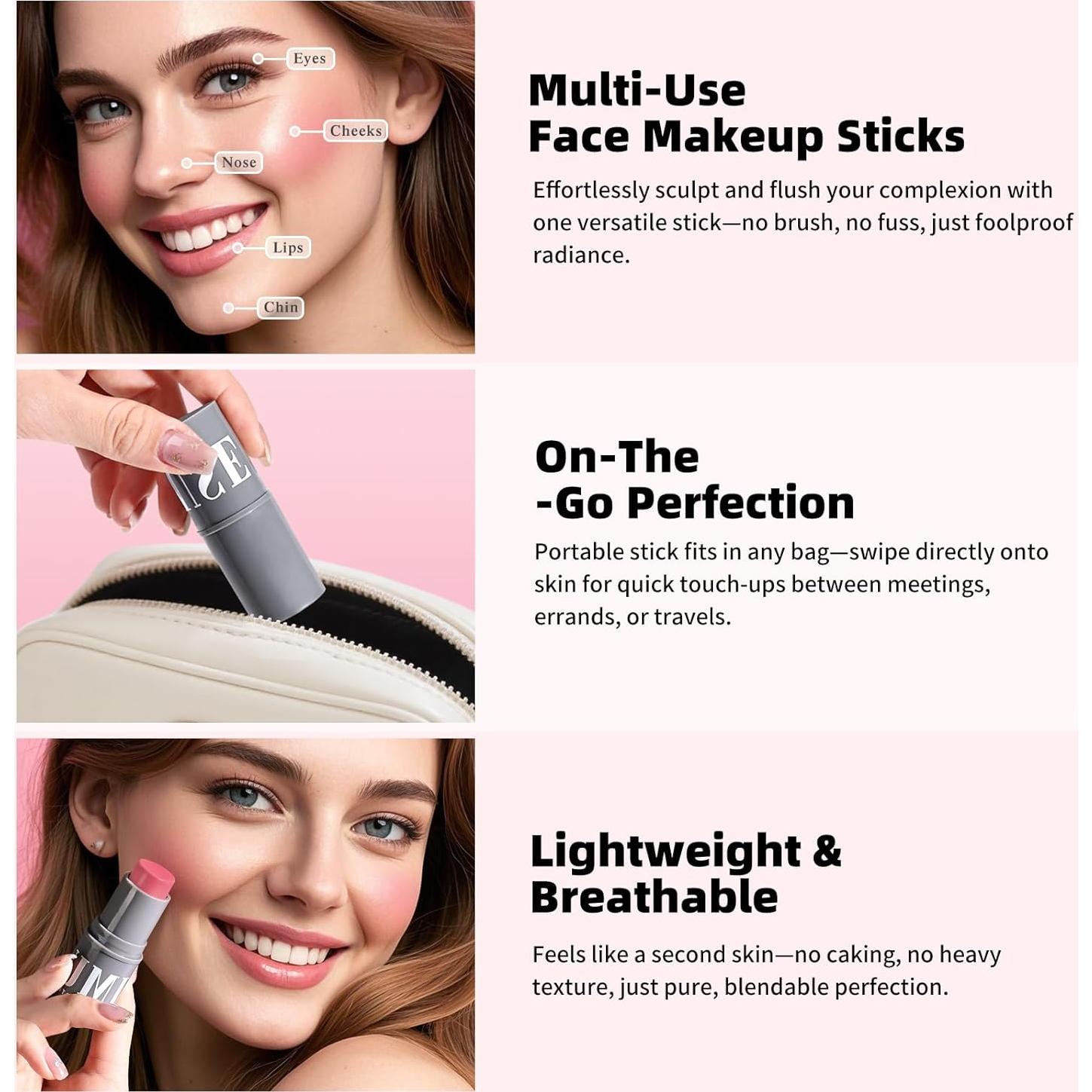 Set de Maquillaje KIMUSE: Barra de Contorno y Rubor Vegano 8.2g