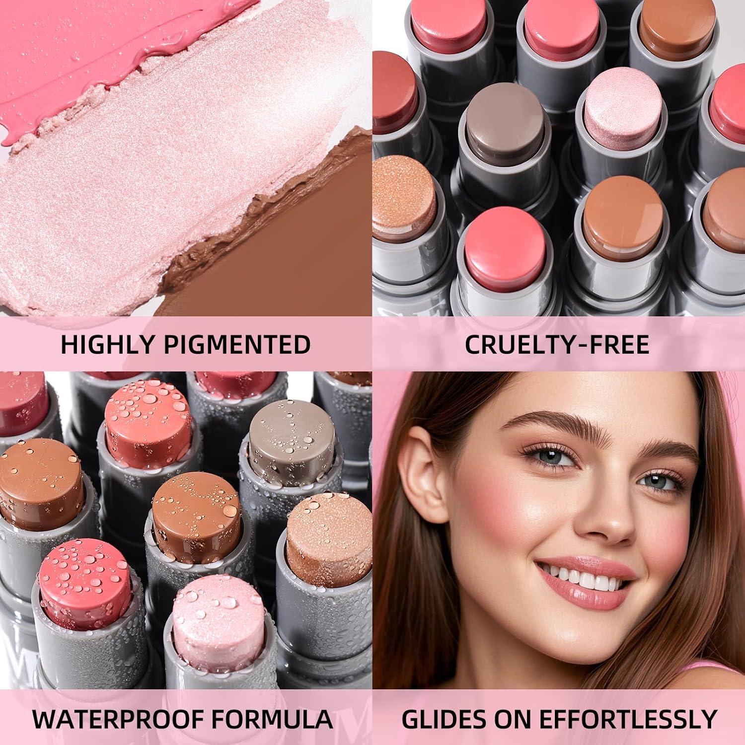 Set de Maquillaje KIMUSE: Barra de Contorno y Rubor Vegano 8.2g