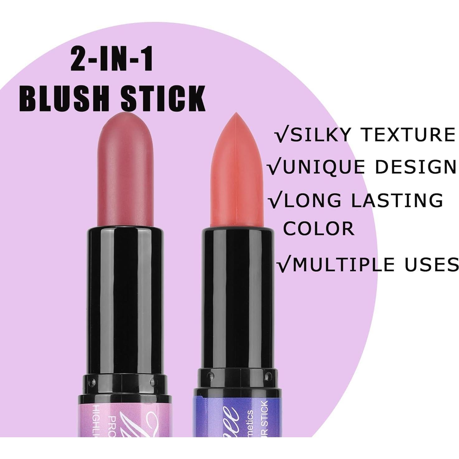 Rubor en Crema Doble Punta Wismee - Durazno y Ciruela 7.9g