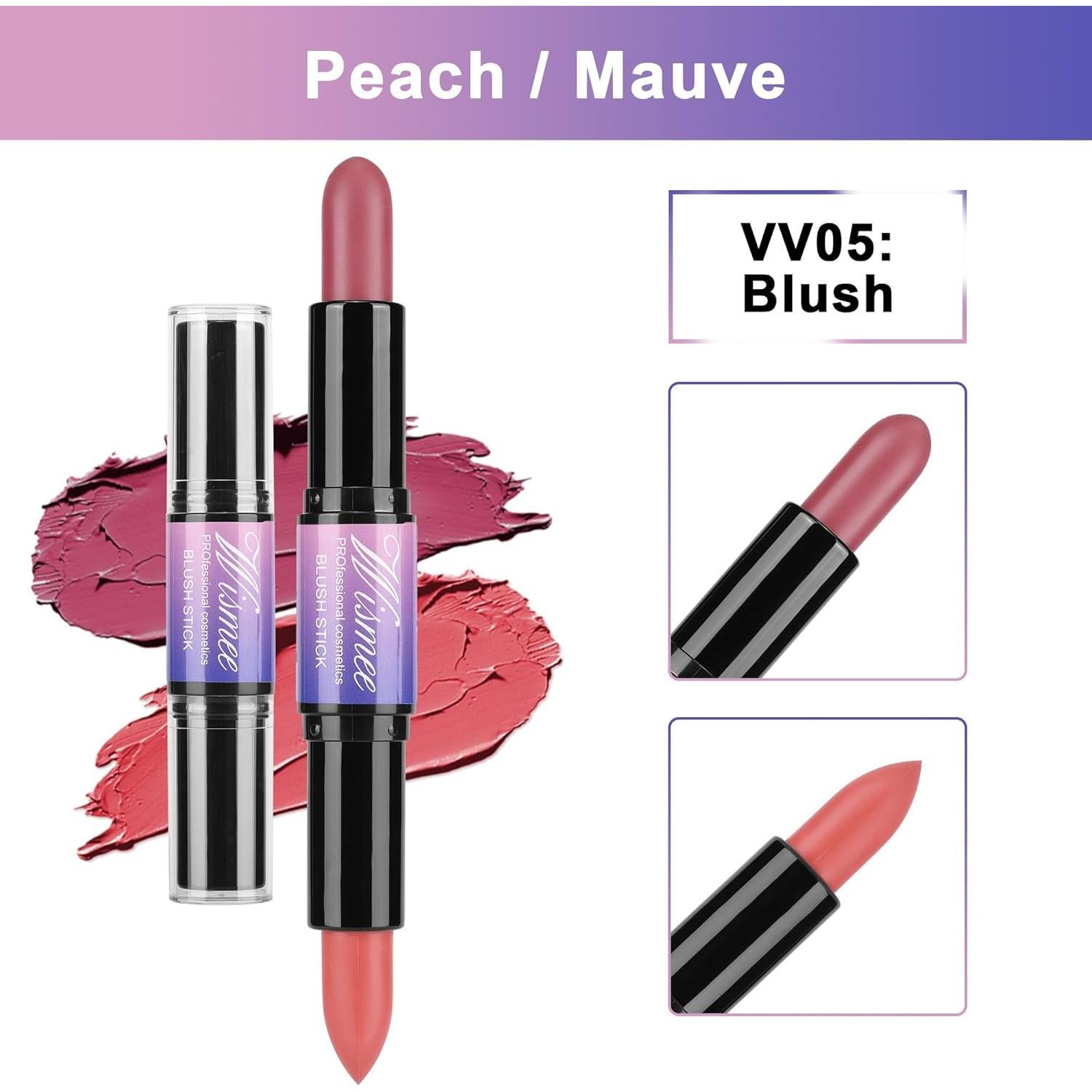 Rubor en Crema Doble Punta Wismee - Durazno y Ciruela 7.9g