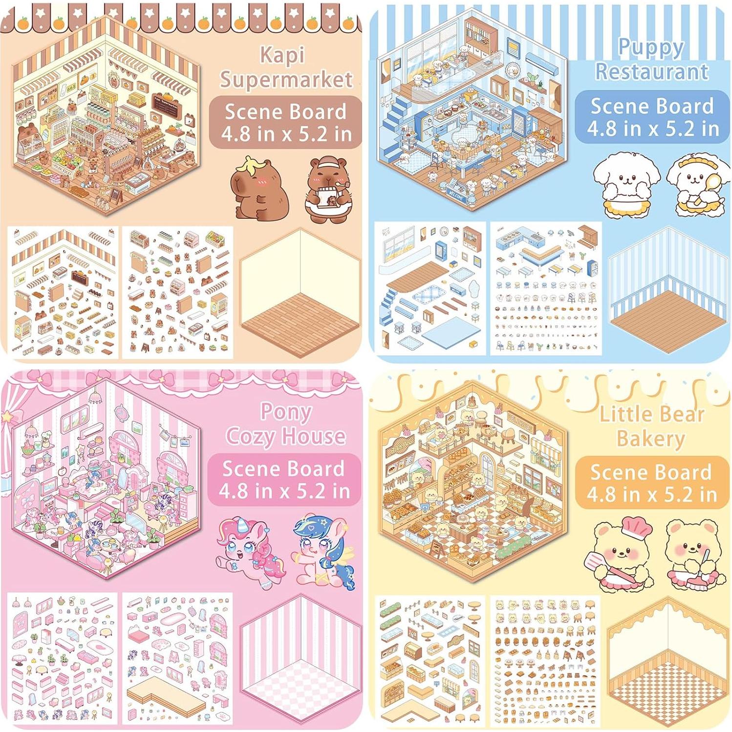 8 Juegos de Pegatinas 3D Cyhdddr para Crear Escenas