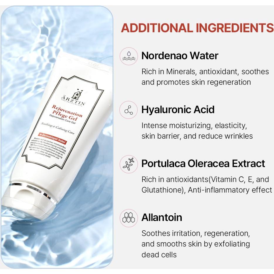 Gel Hidratante Rejuvenecedor ARZTIN con Aloe Vera 167g