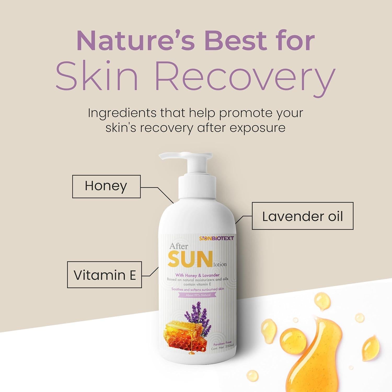 Loción Después del Sol Sion Biotext Miel y Lavanda 250ml