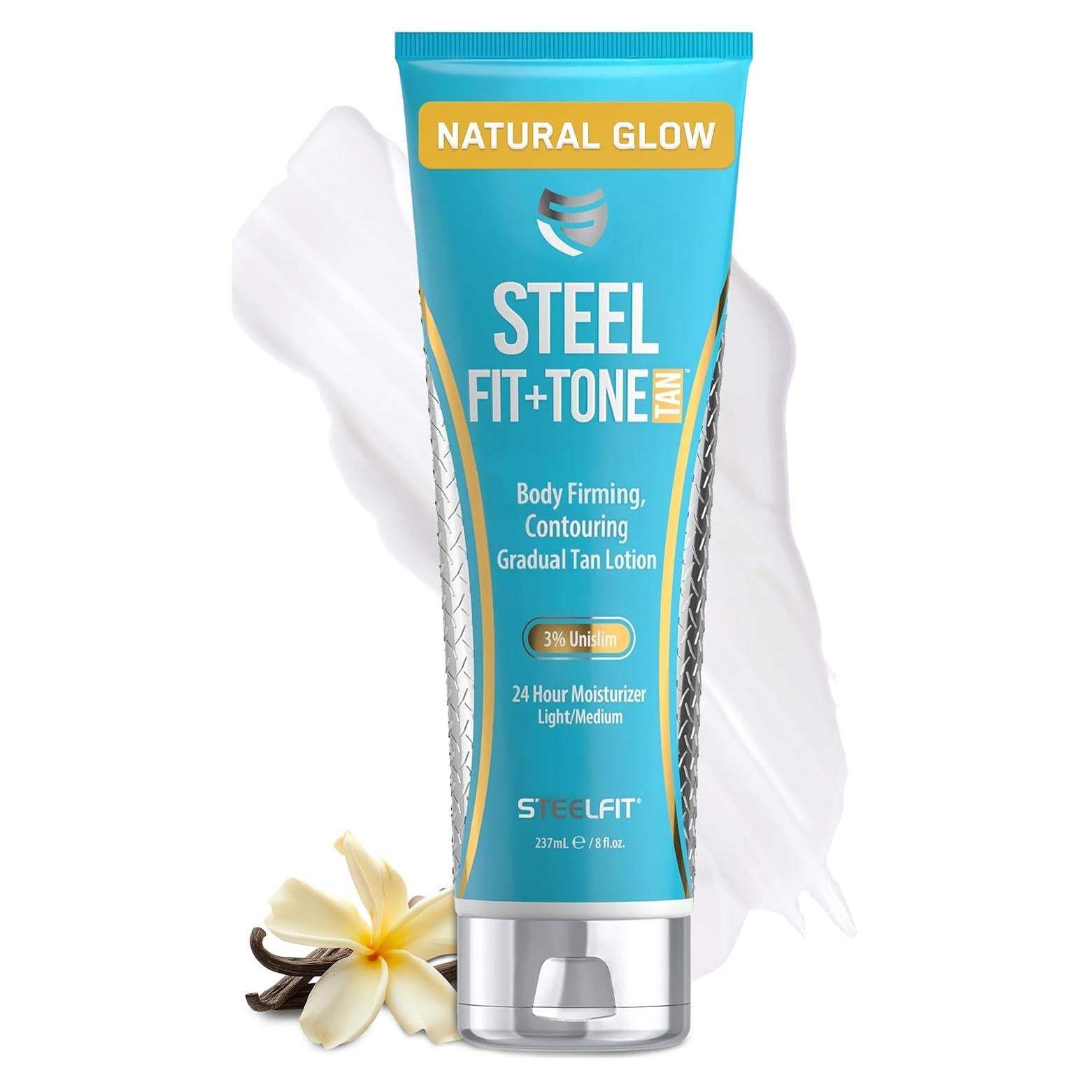 Loción Bronceadora Reafirmante SteelFit Tone & Tan 236ml