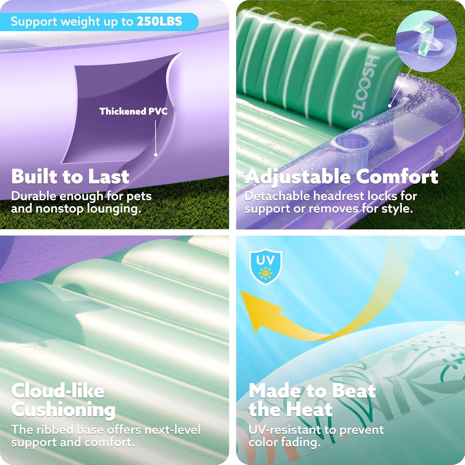 Flotador Inflable Sloosh Grande 177.8x116.8cm con Almohada