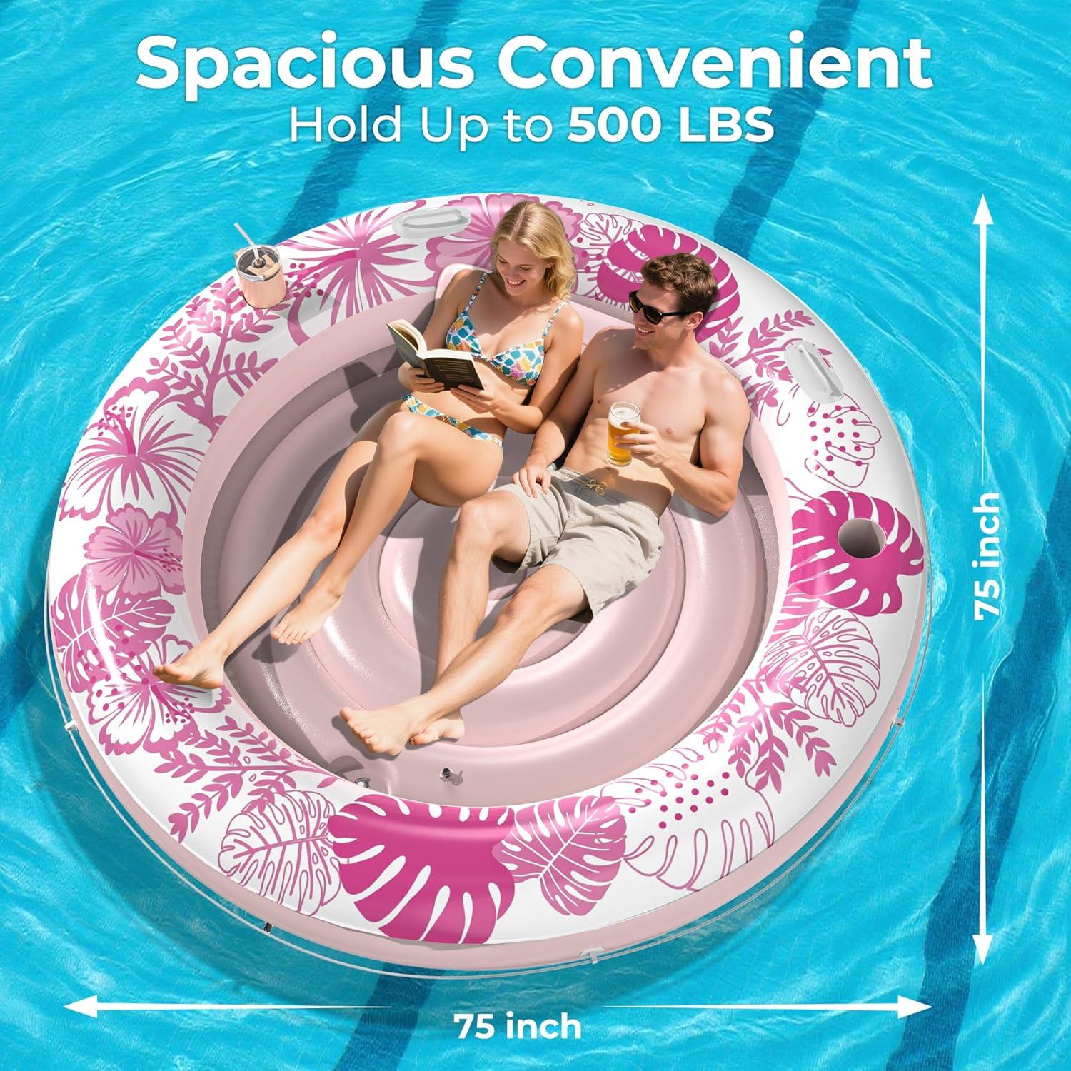 Flotador Inflable para Bronceado POOLACC 75x75cm Rosa