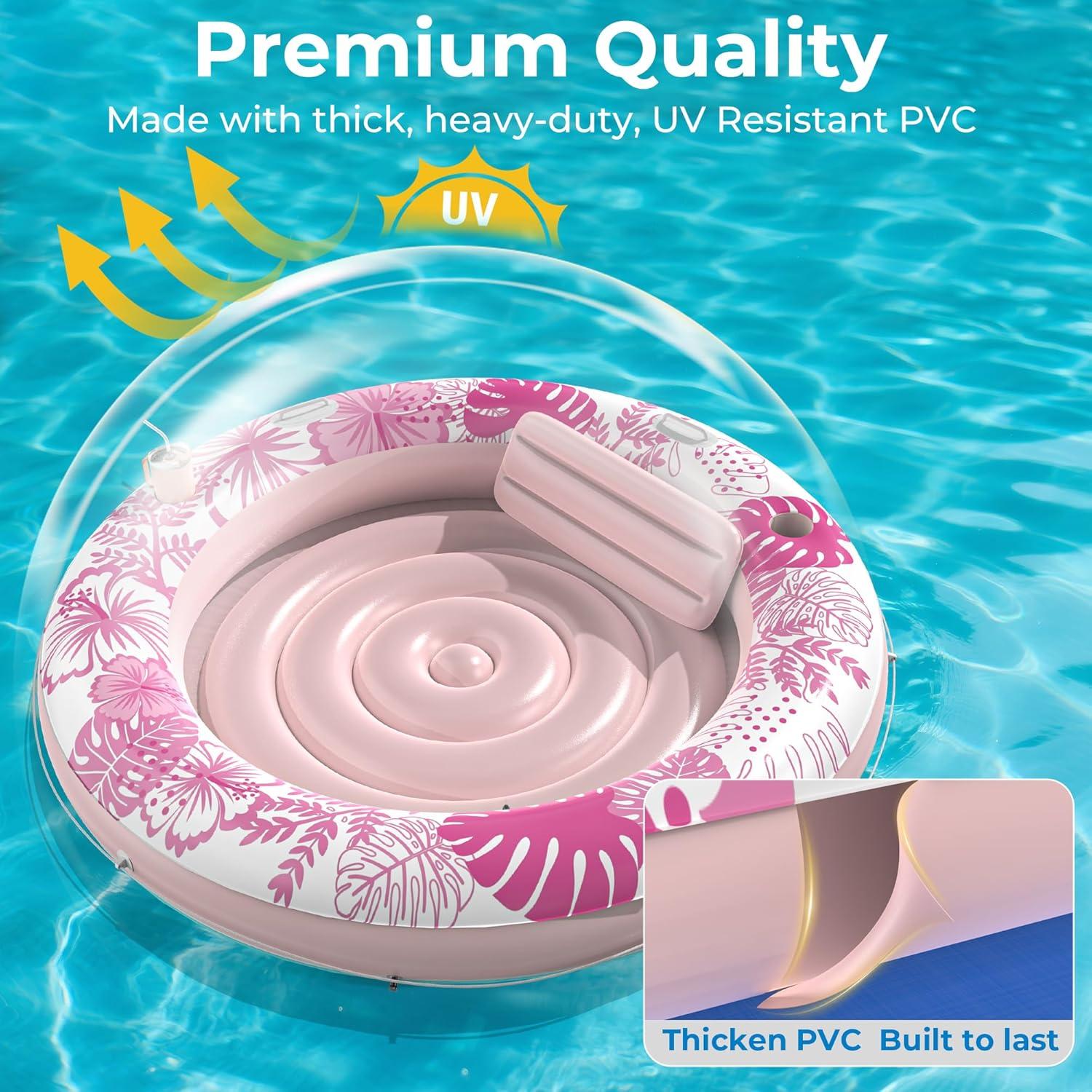 Flotador Inflable para Bronceado POOLACC 75x75cm Rosa