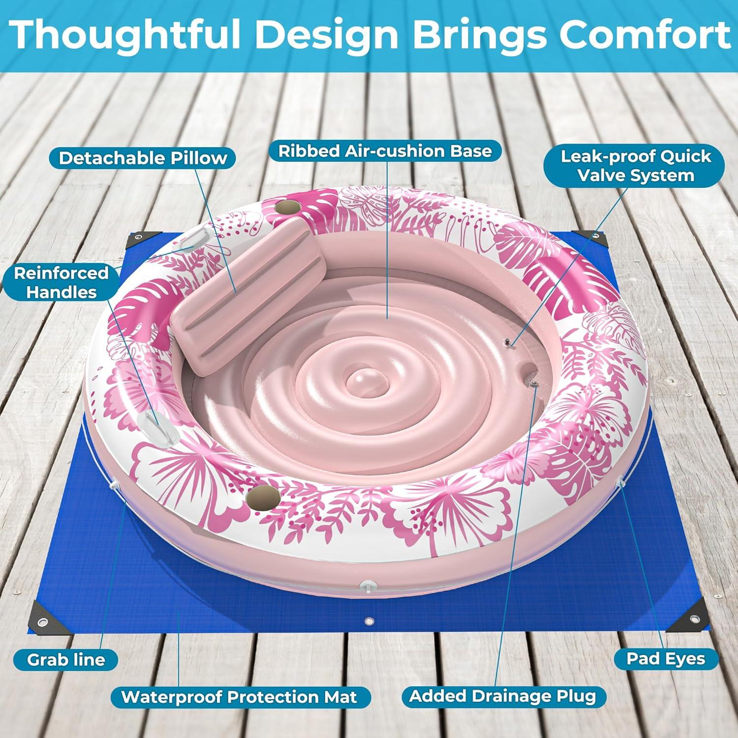 Flotador Inflable para Bronceado POOLACC 75x75cm Rosa