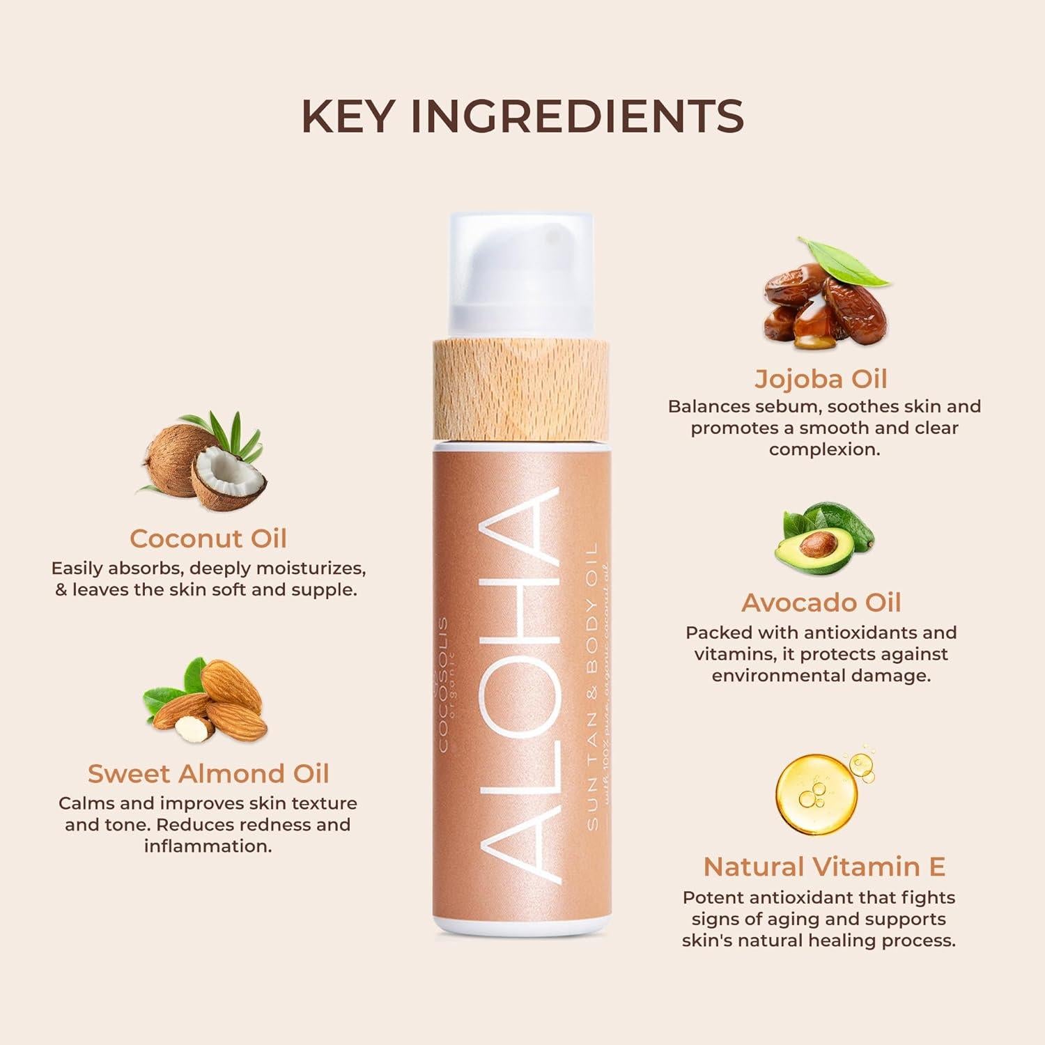 Aceite Bronceador Corporal COCOSOLIS ALOHA 250g - Orgánico