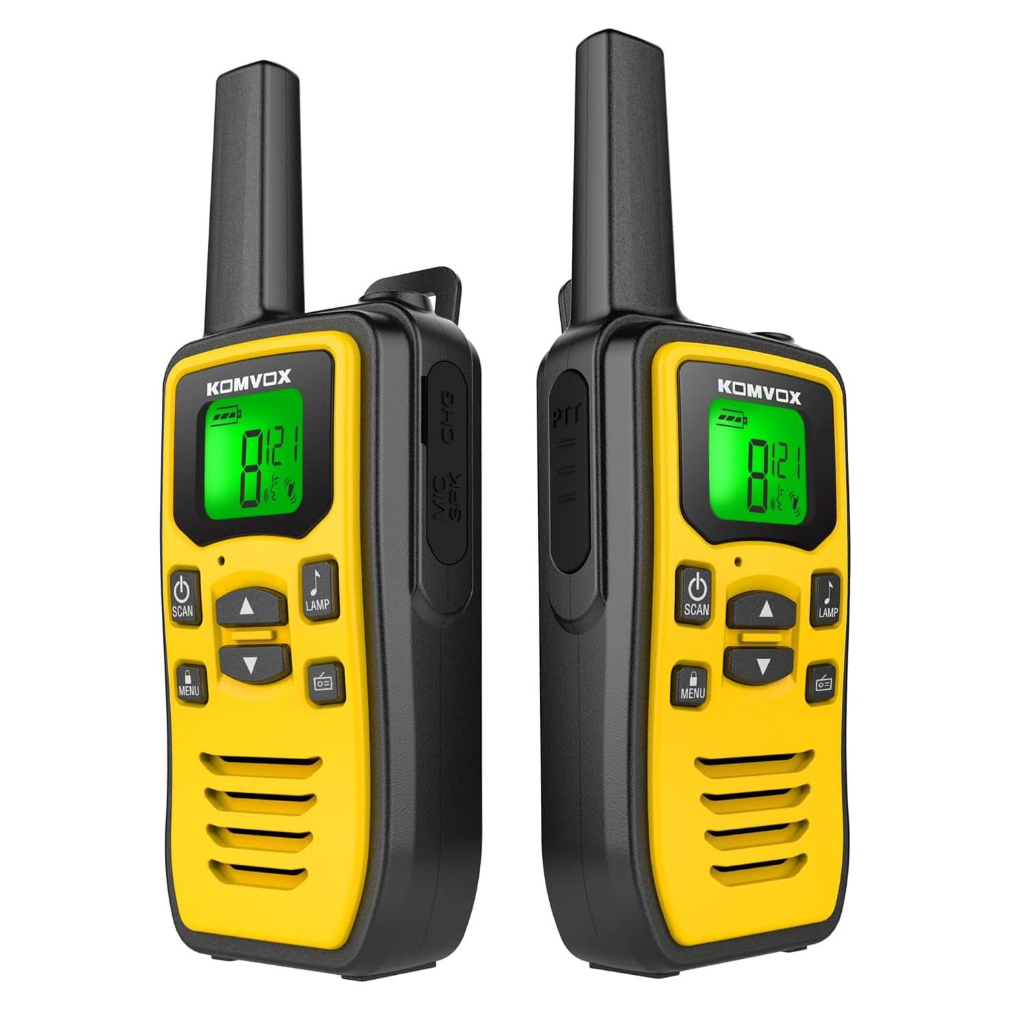 Walkie Talkies KOMVOX GT60 Amarillo Recargables 10 KM