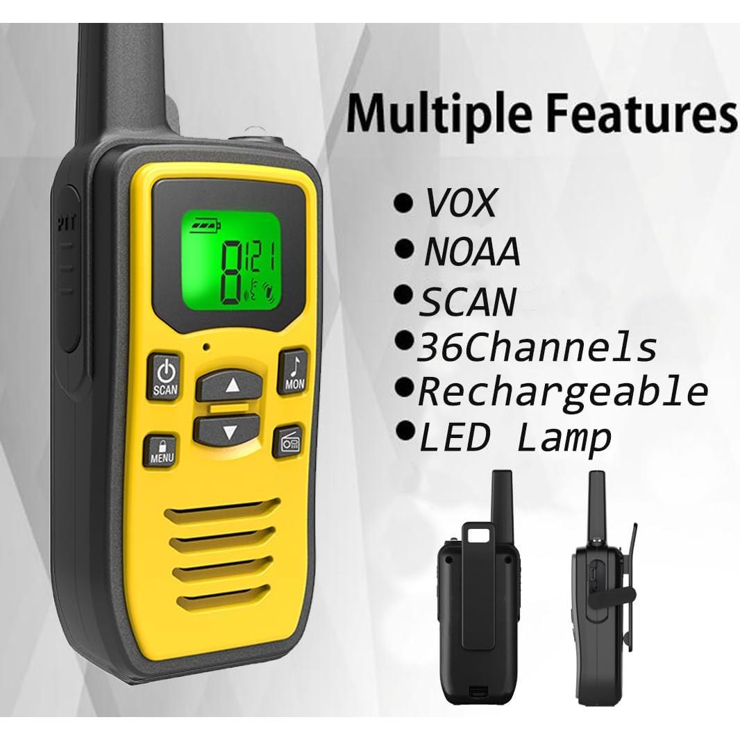 Walkie Talkies KOMVOX GT60 Amarillo Recargables 10 KM