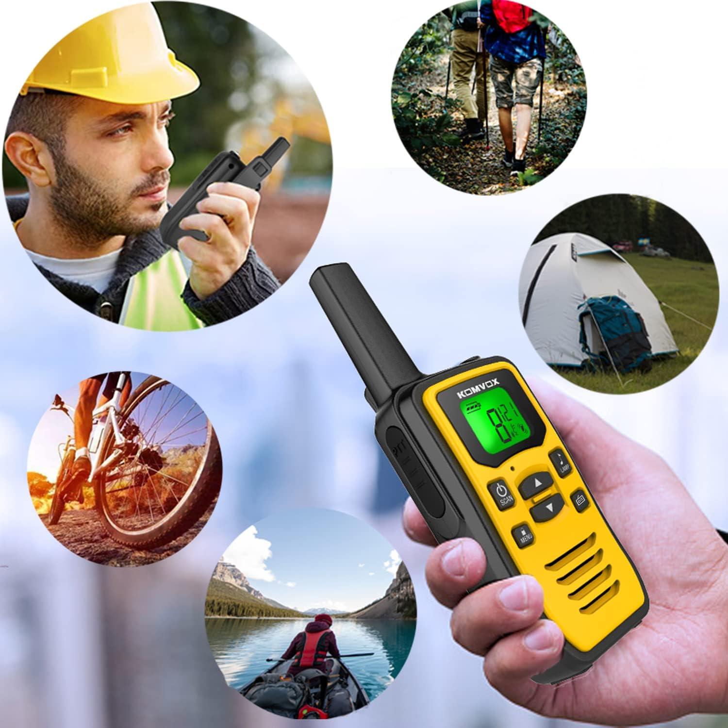 Walkie Talkies KOMVOX GT60 Amarillo Recargables 10 KM