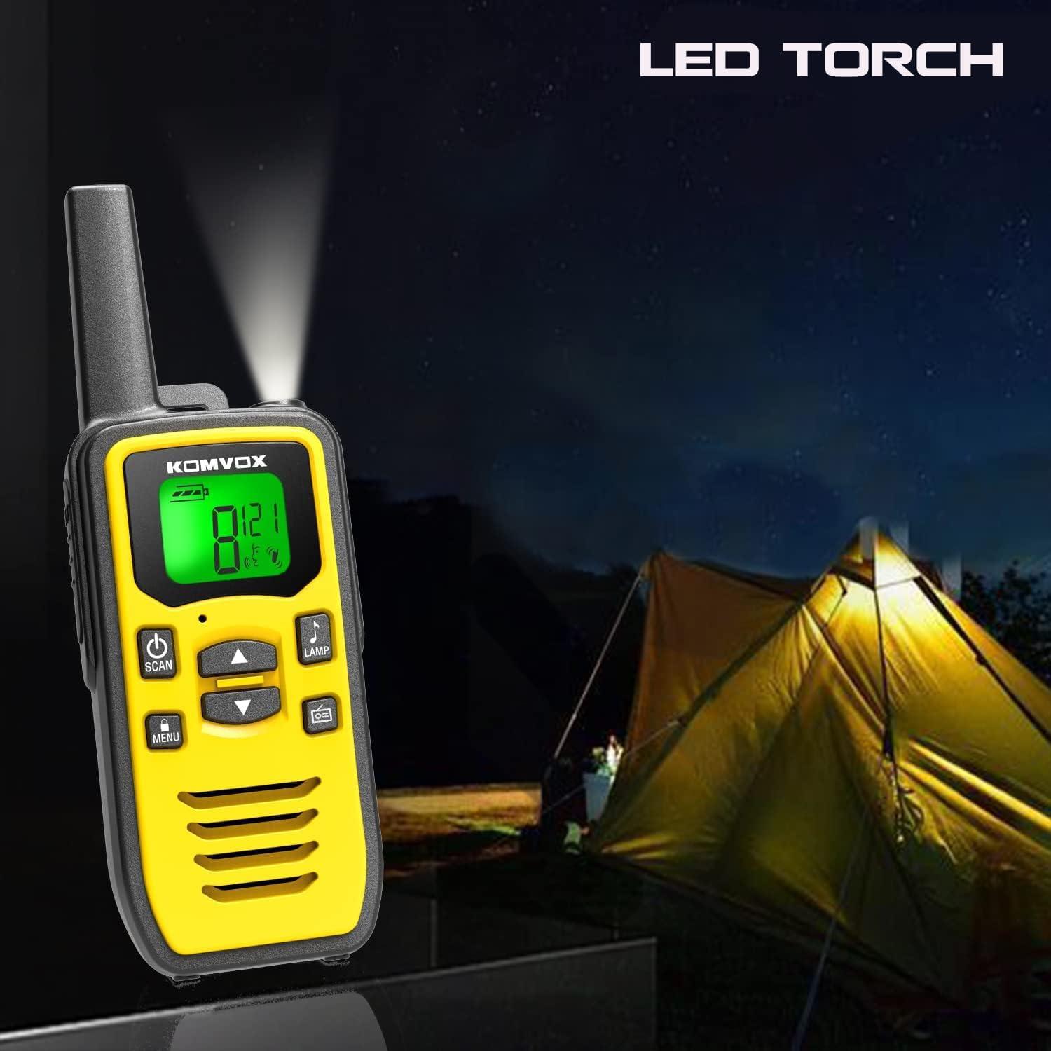 Walkie Talkies KOMVOX GT60 Amarillo Recargables 10 KM