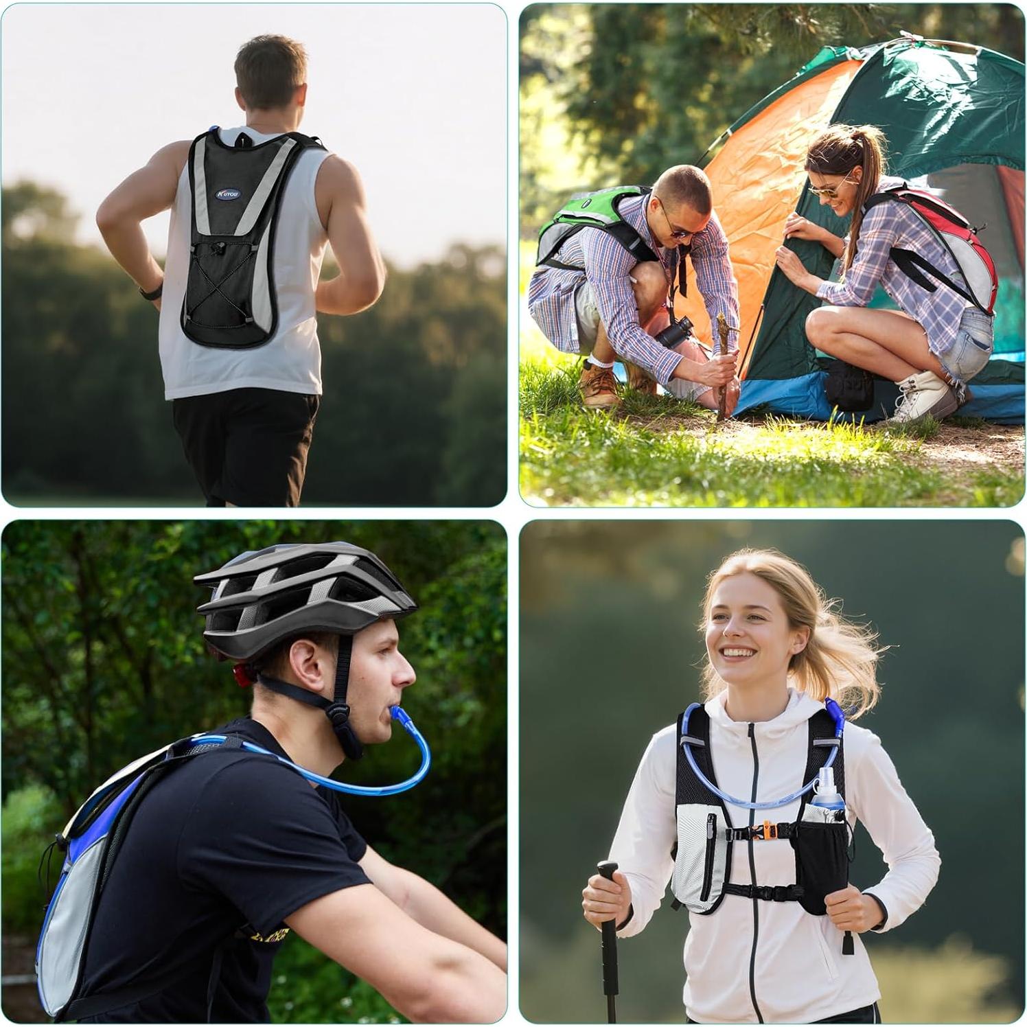 Chaleco de Hidratación KUYOU 2L con Correas Ajustables y Reflectante