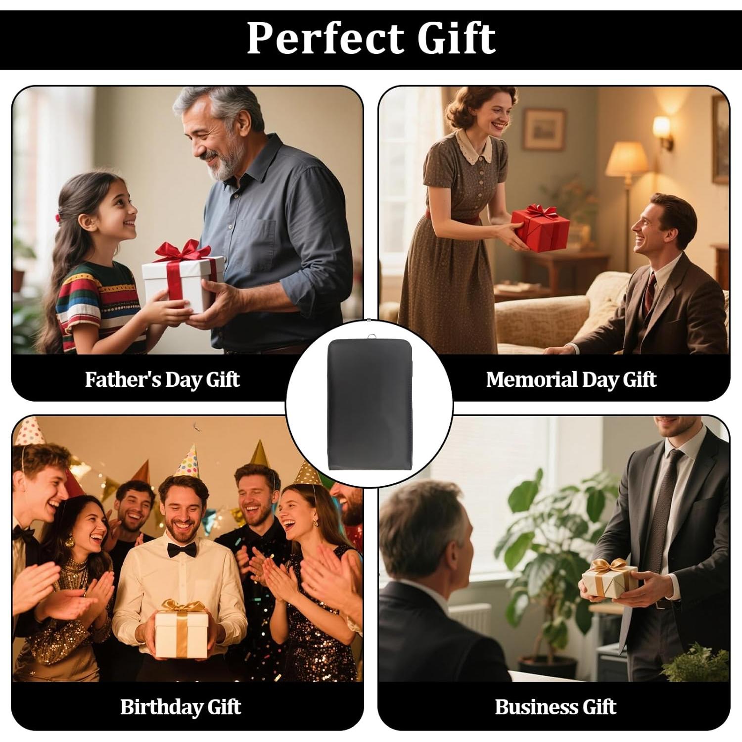 Porta Tarjeta de Golf YFANITI de Cuero Sintético Negro