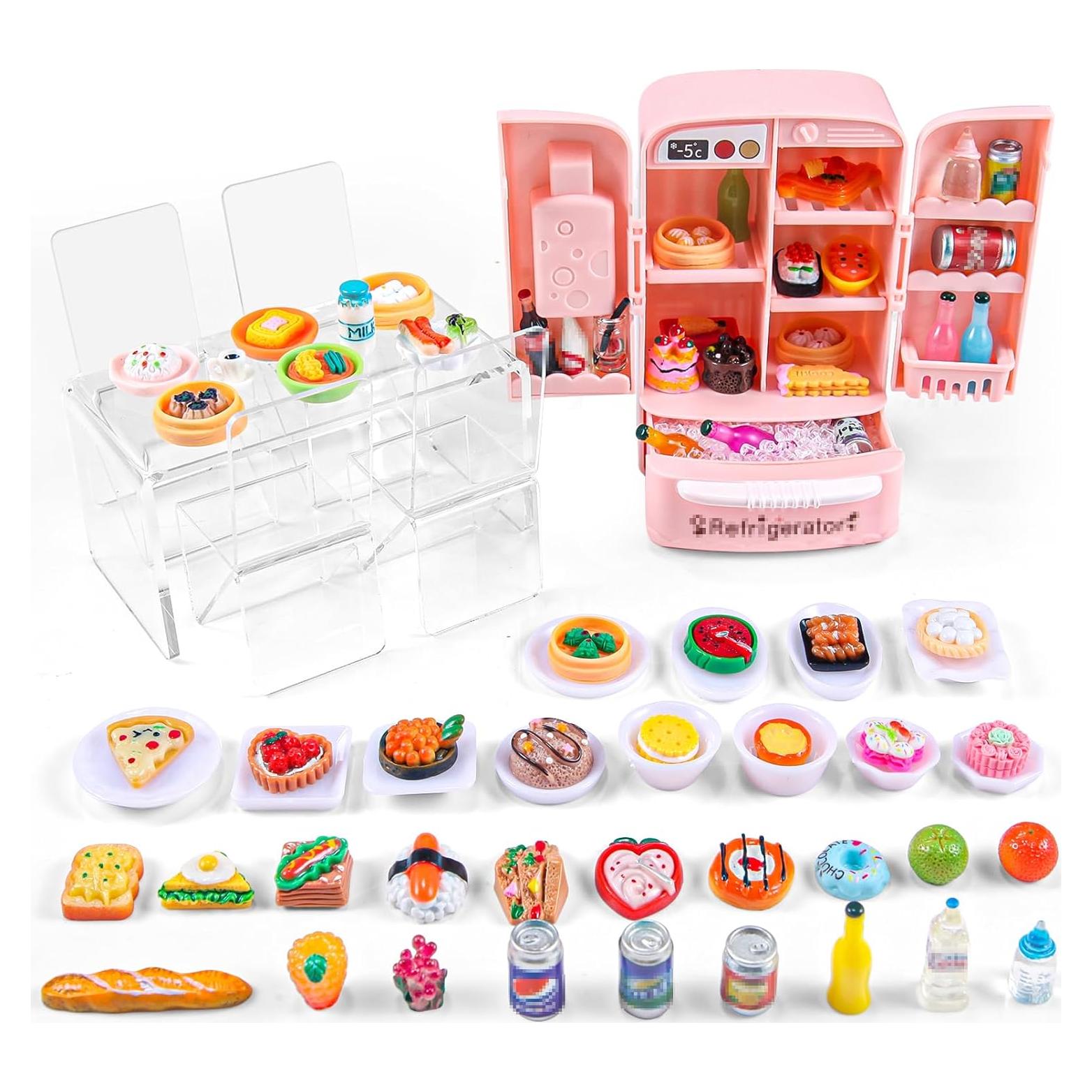 Mini Refrigerador Casa de Muñecas WEHOO con Comida y Muebles