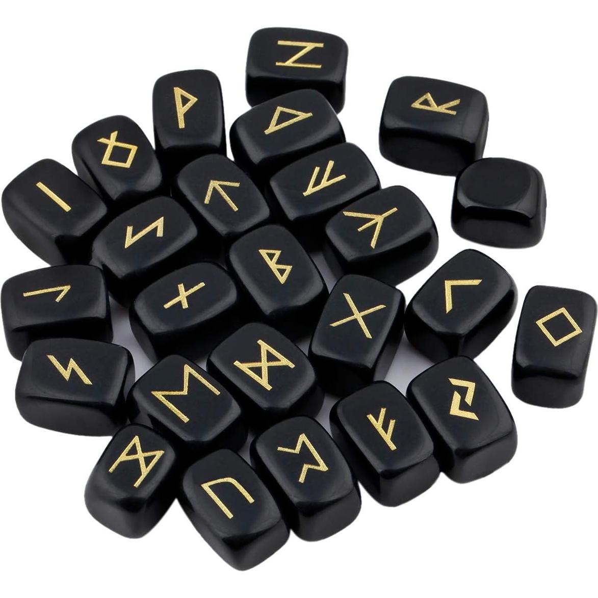 Conjunto de Runas Futhark y 6 Péndulos de Cristal Mookaitedecor