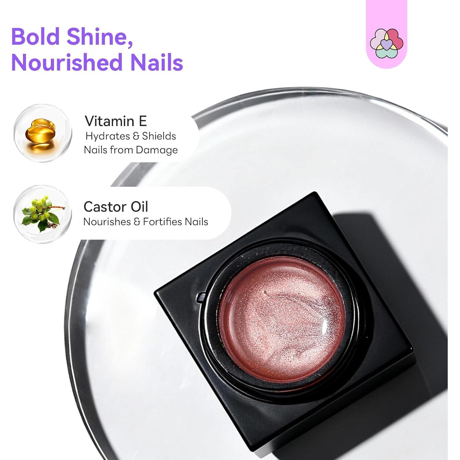 SAVILAND Set de Esmalte de Uñas en Gel Metálico 2PCS