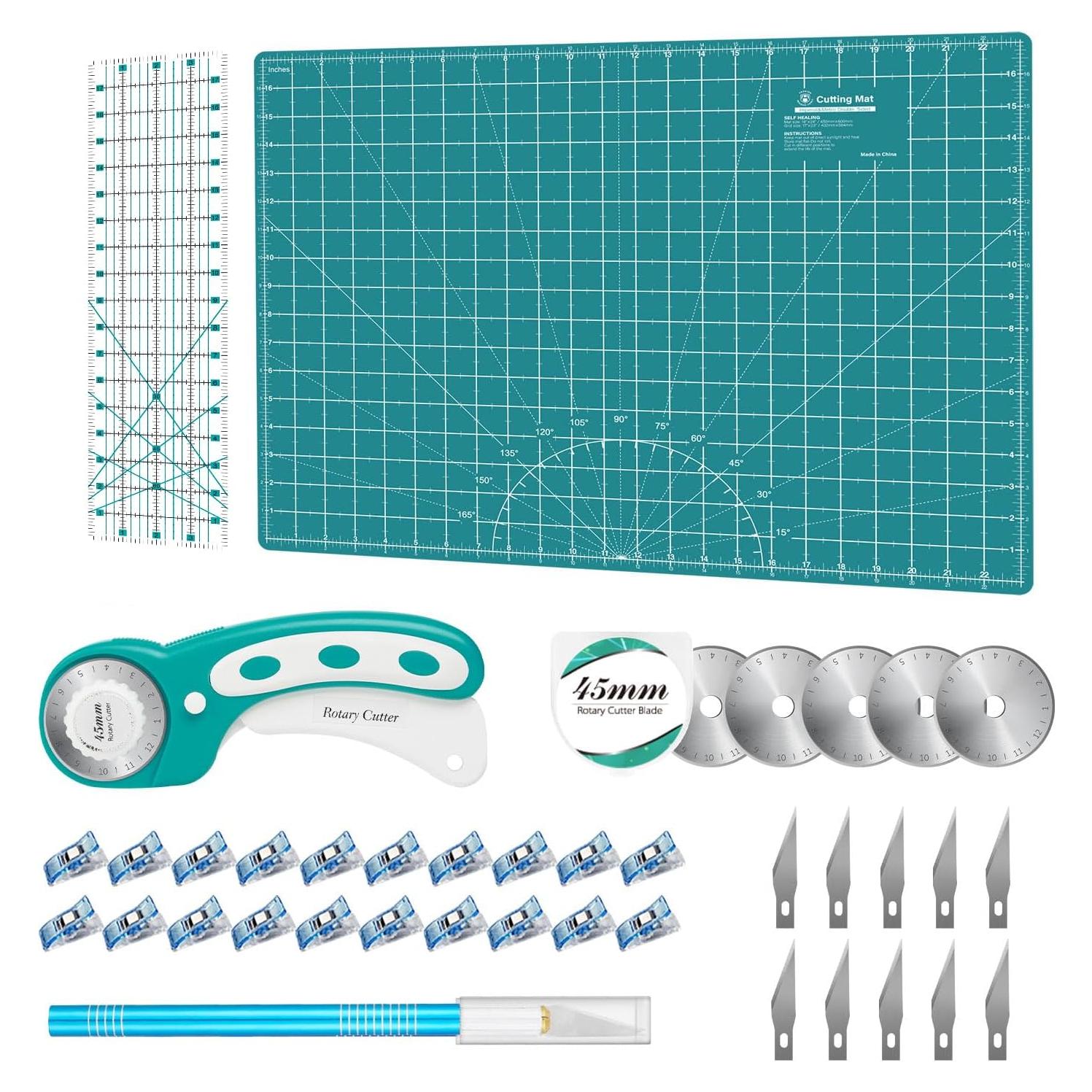 Juego de Cortadores Rotativos - Acolchado A2, 1,72 kg, Turquesa