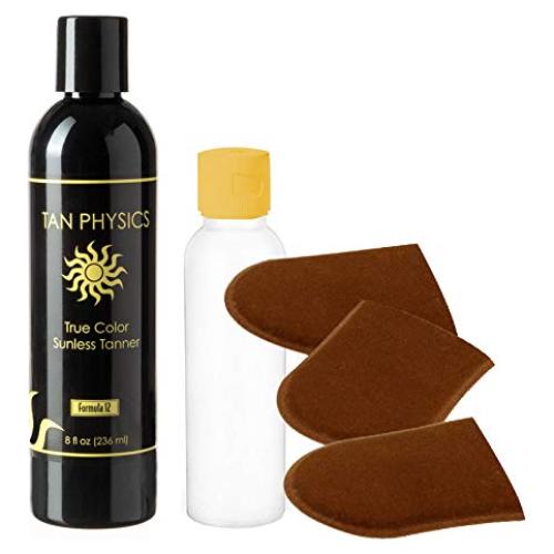 Loción Autobronceadora Tan Physics 240ml con Mitones y Viaje