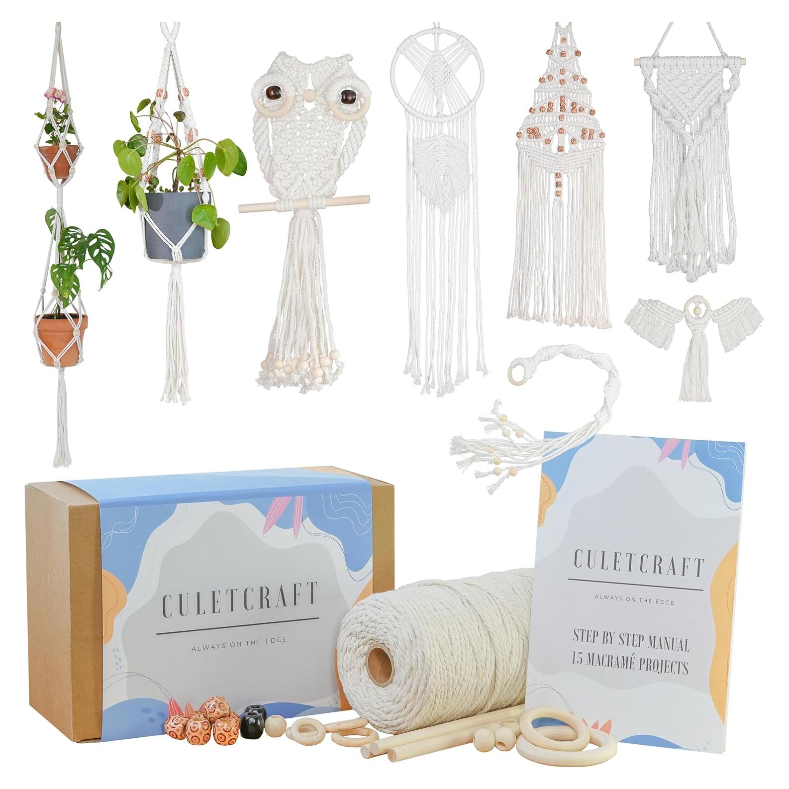 Kit de Macramé CULETCRAFT 153 piezas con libro y accesorios