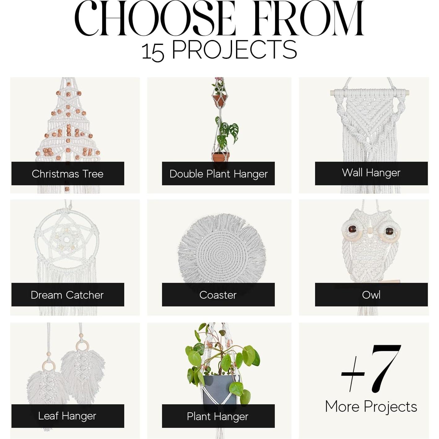 Kit de Macramé CULETCRAFT 153 piezas con libro y accesorios