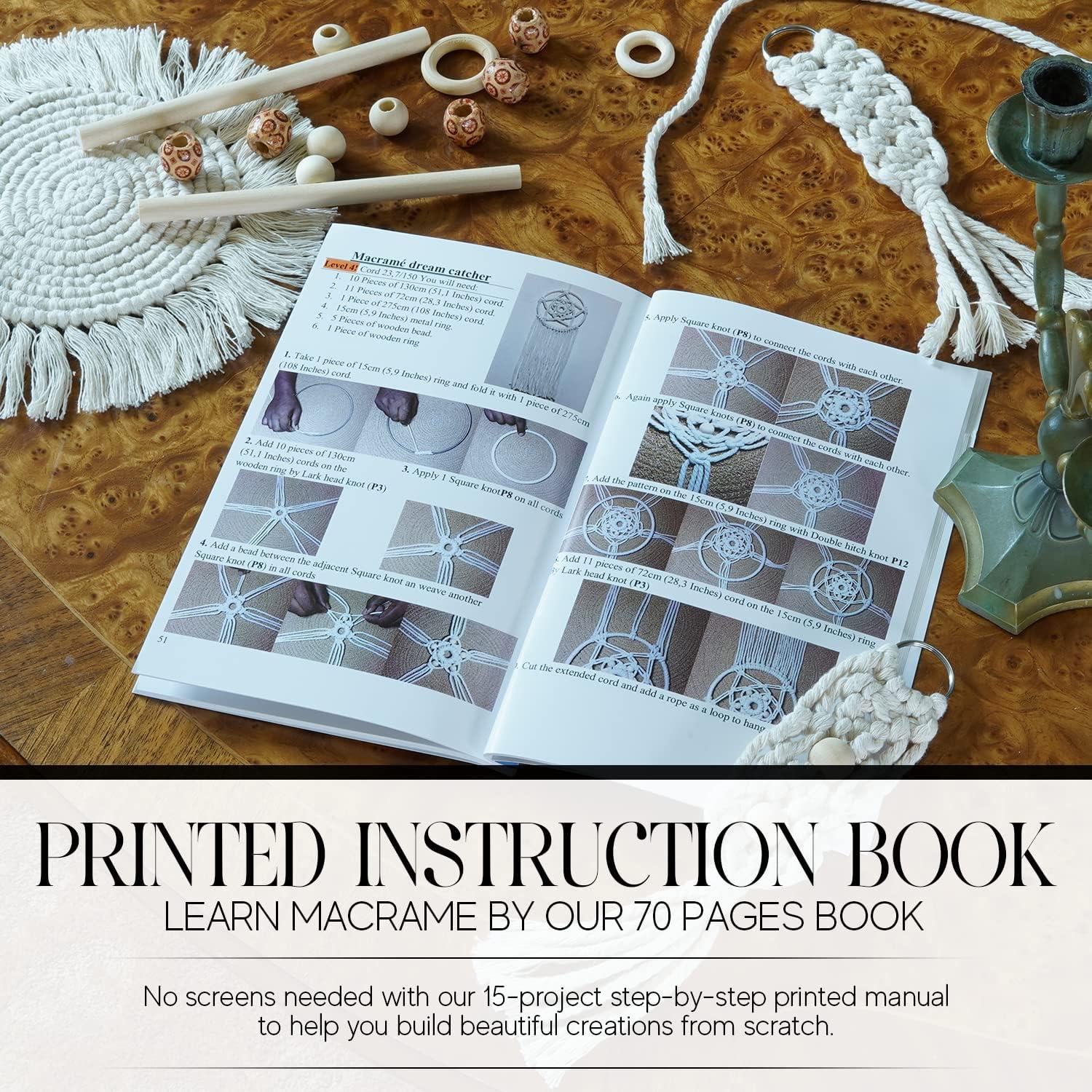 Kit de Macramé CULETCRAFT 153 piezas con libro y accesorios