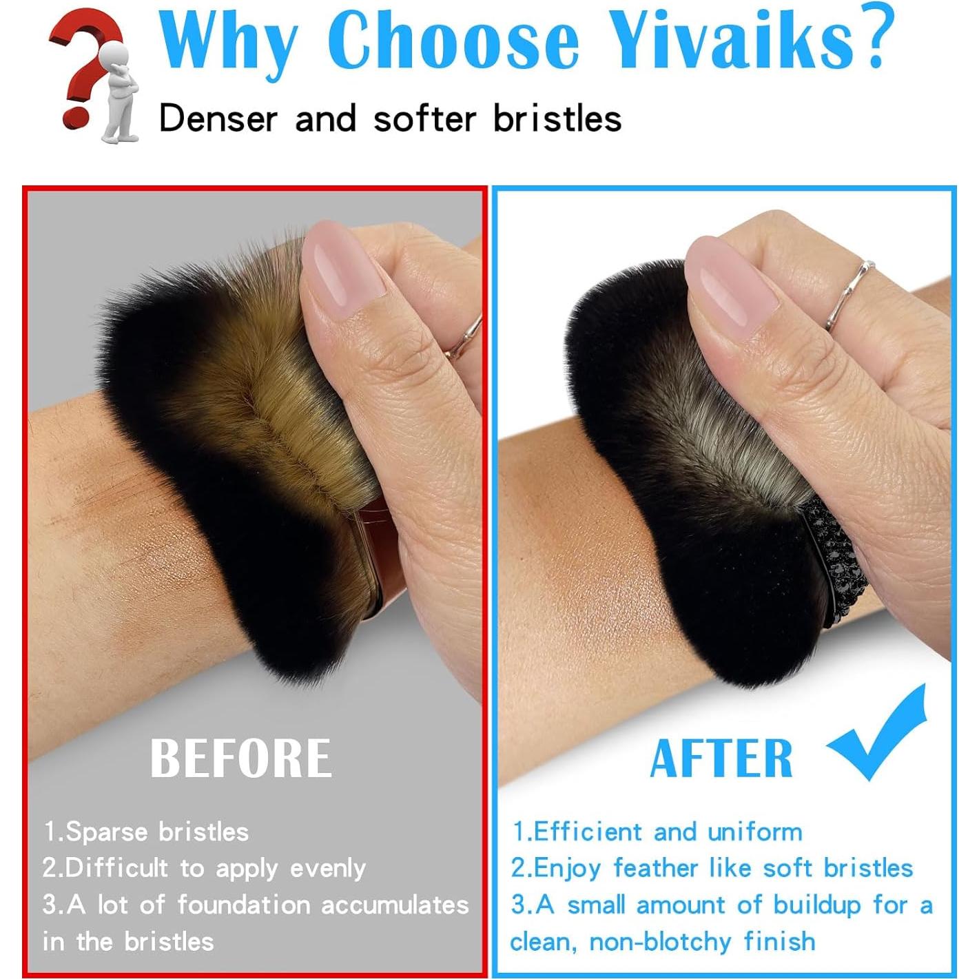 Brocha de Autobronceador Yivaiks Kabuki con Rhinestones 7cm