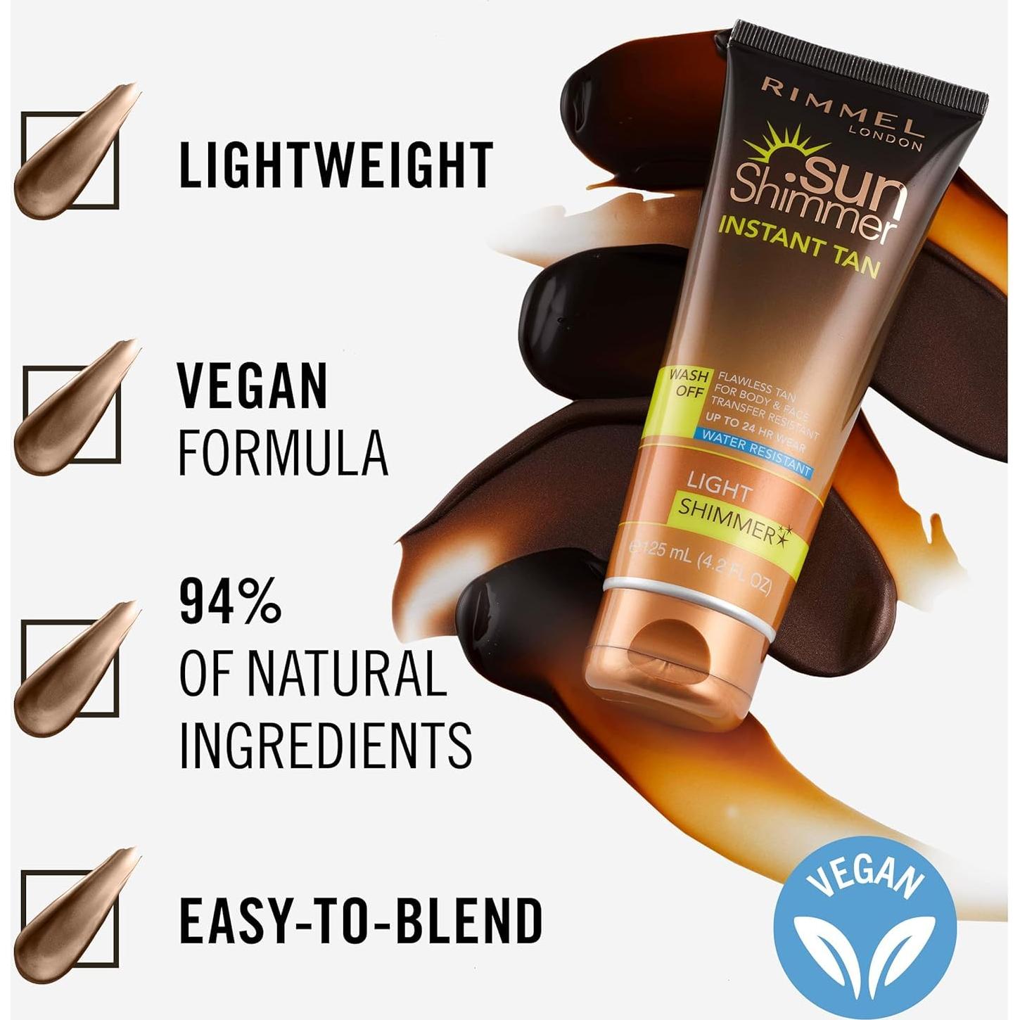 Rimmel Sunshimmer Bronceado Instantáneo Resistente al Agua 125ml