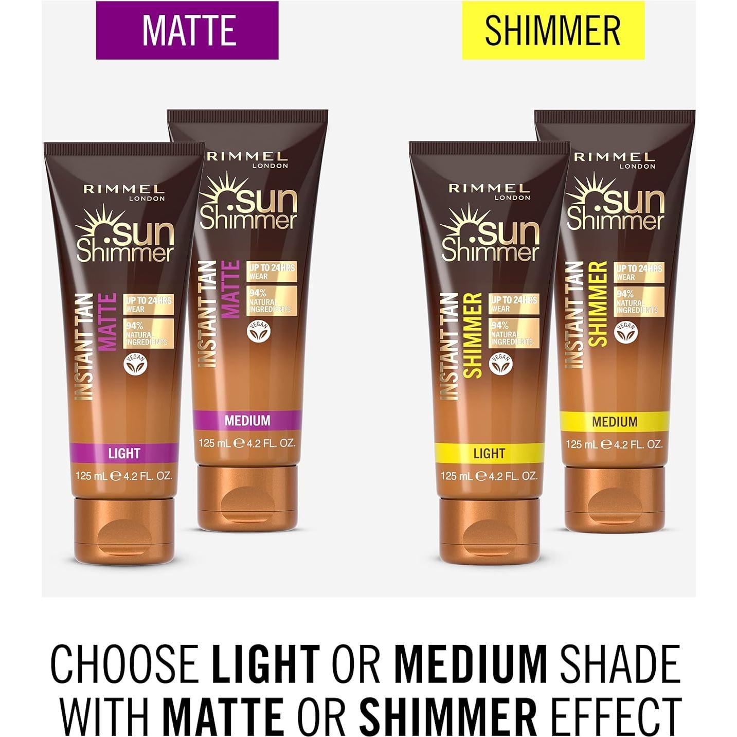 Rimmel Sunshimmer Bronceado Instantáneo Resistente al Agua 125ml