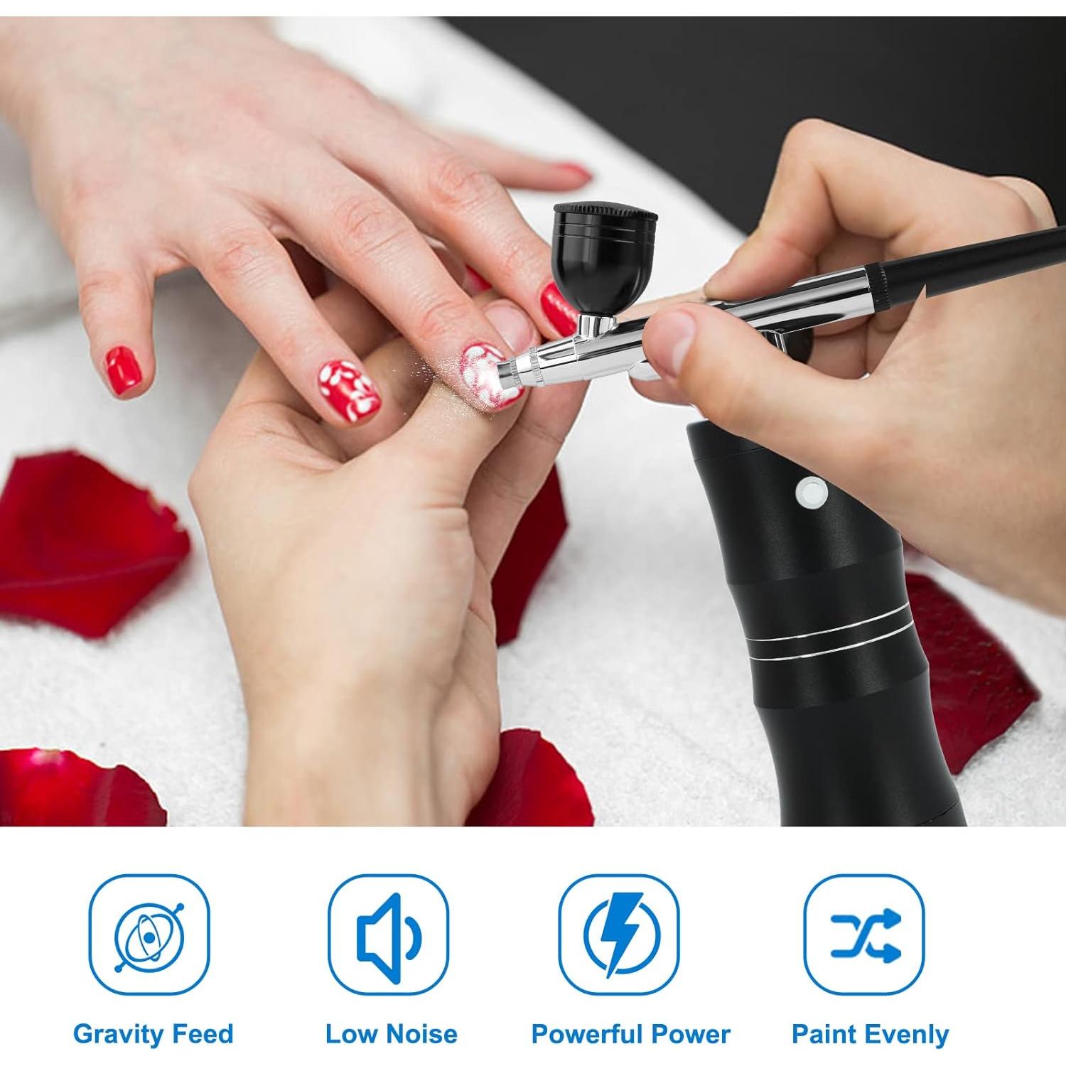 Kit de Aerógrafo Portátil Nlapldy ZJ-ZYY 34PSI 0.4mm Negro