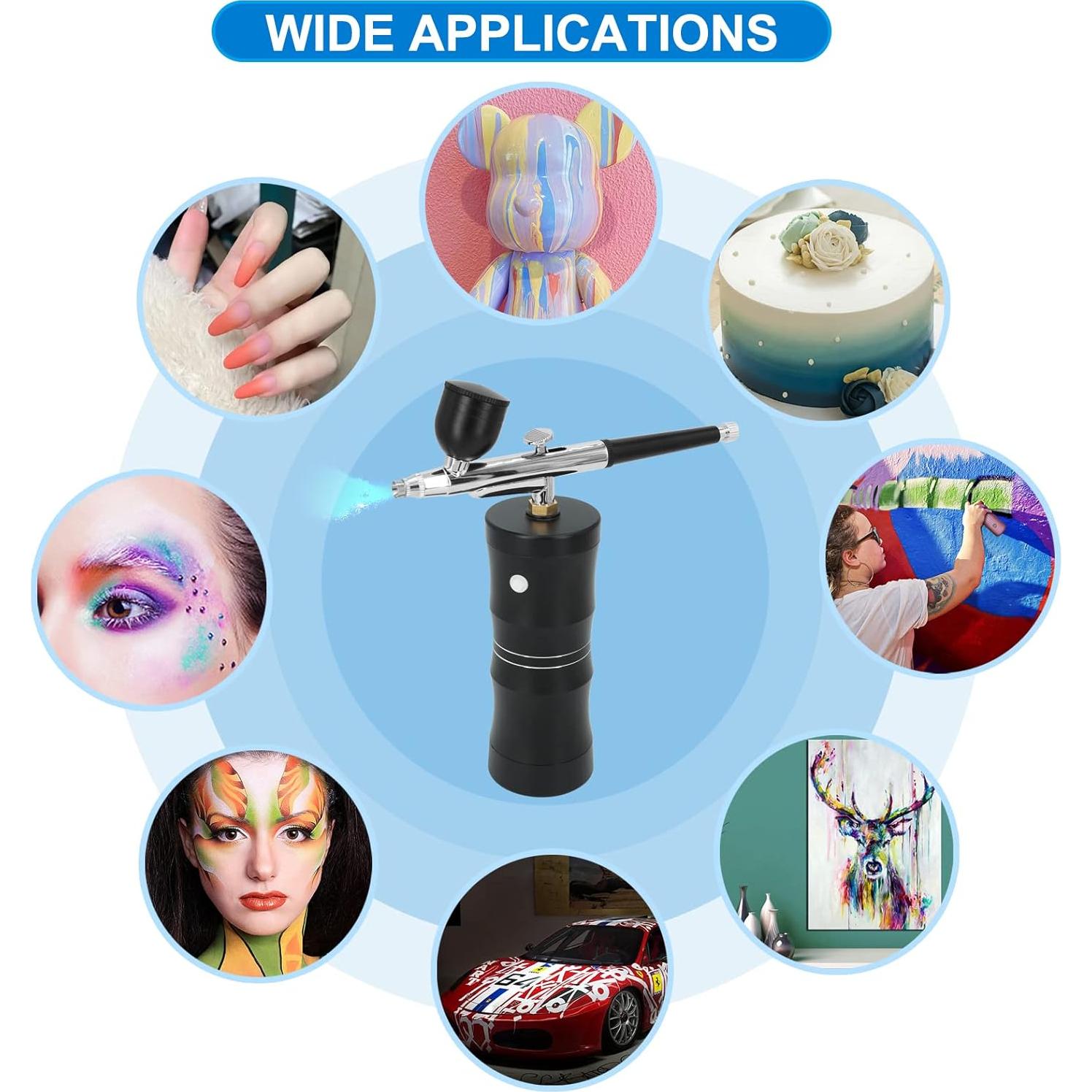 Kit de Aerógrafo Portátil Nlapldy ZJ-ZYY 34PSI 0.4mm Negro