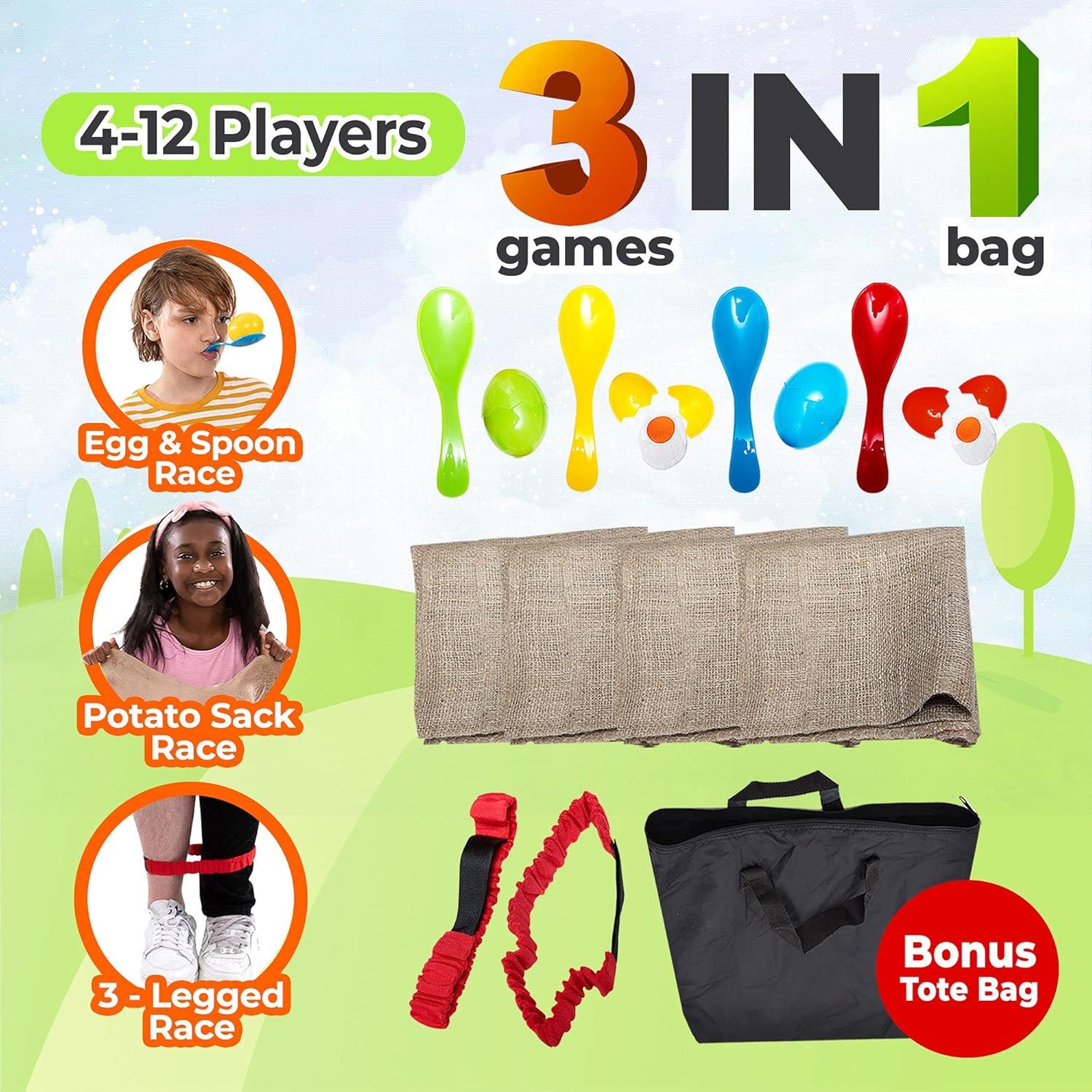 Kit de Juegos de Campo al Aire Libre - 4 Sacos de Papa y Más