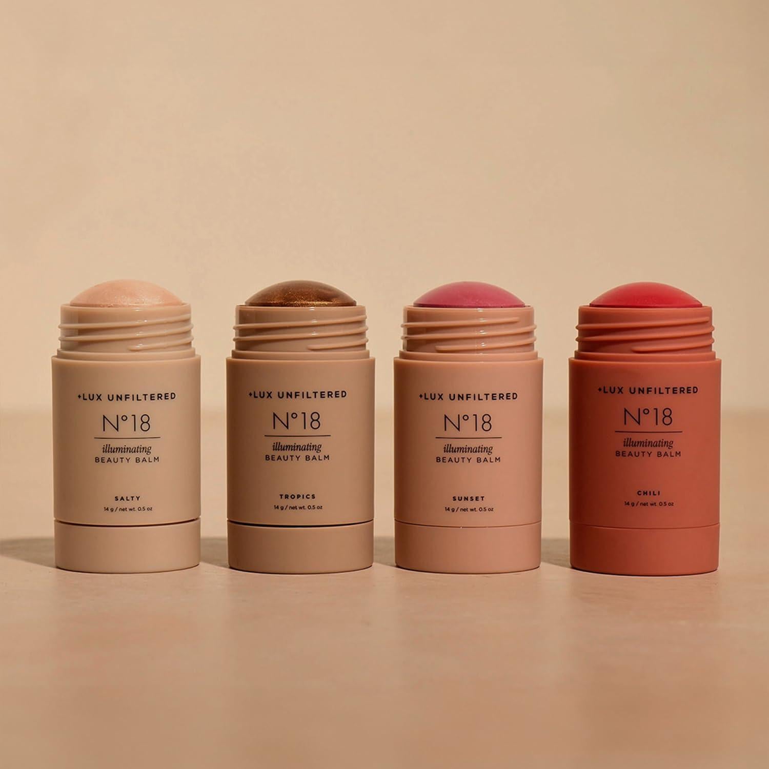 Bálsamo de Belleza Iluminador Lux Unfiltered N°18 - Barra Bronceadora y Rubor Cremoso Vegano - Trópicos