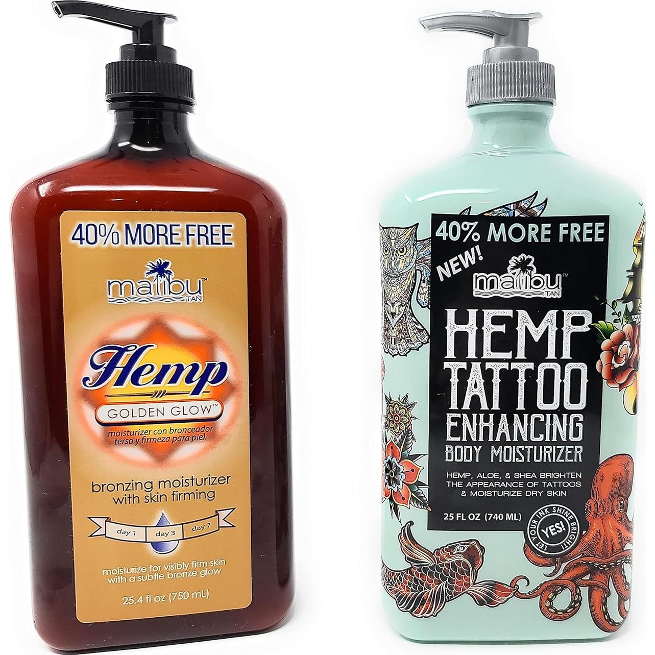 Hidratante Corporal Mejorador de Tatuajes Malibu 532 ml + 532 ml