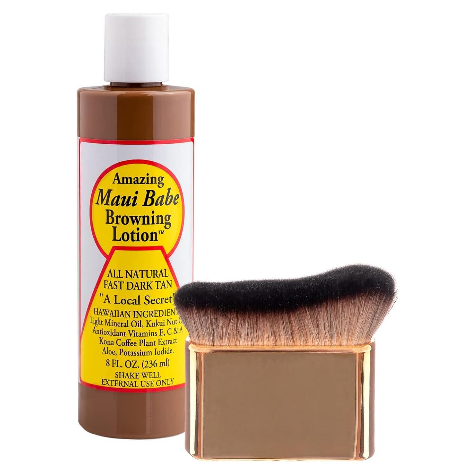 Loción Bronceadora Maui Babe 240ml con Brocha Corporal