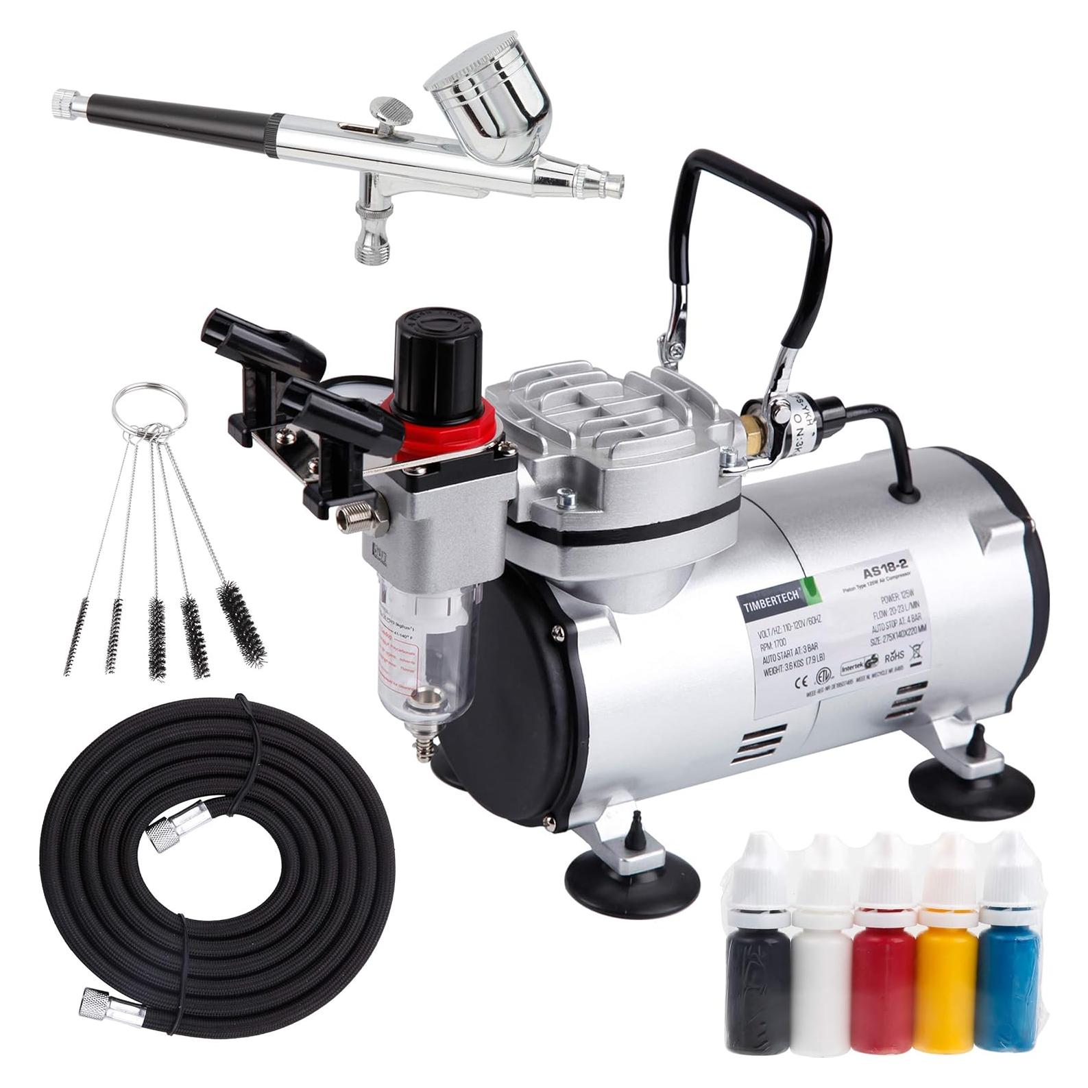 Kit de Aerógrafo Timbertech AS18-2K con Compresor y Accesorios
