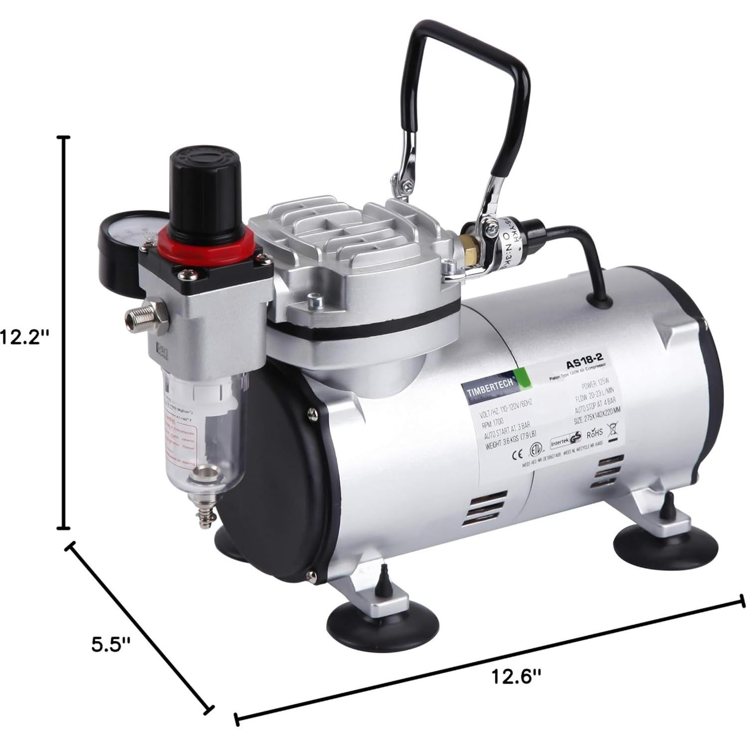 Kit de Aerógrafo Timbertech AS18-2K con Compresor y Accesorios