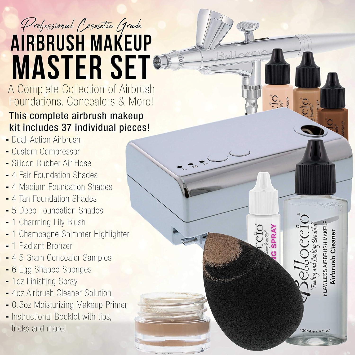 Sistema de Maquillaje Airbrush Belloccio Profesional 37 Piezas