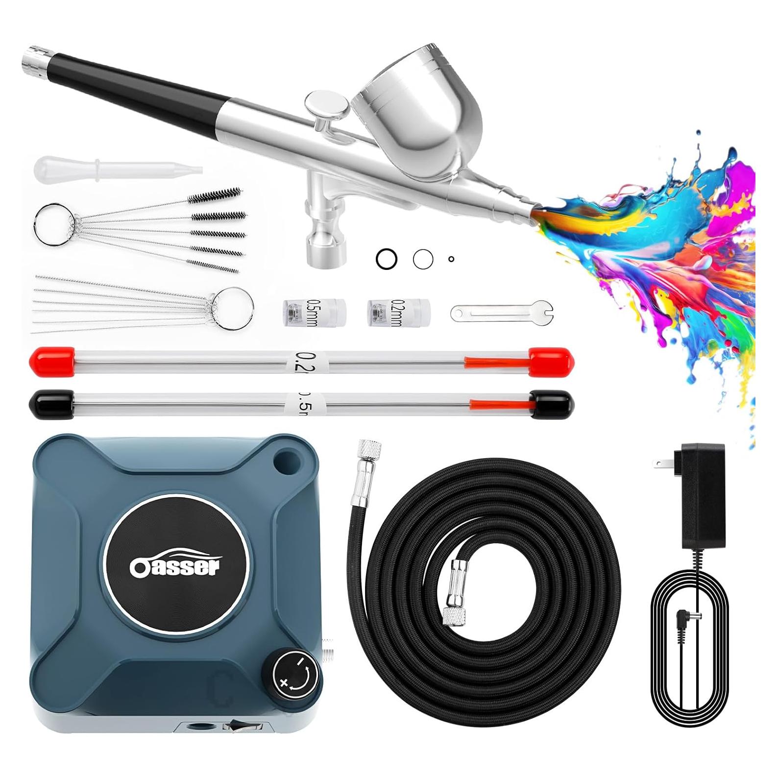 Kit de Aerógrafo Oasser con Compresor 40 PSI 10.5 L/min