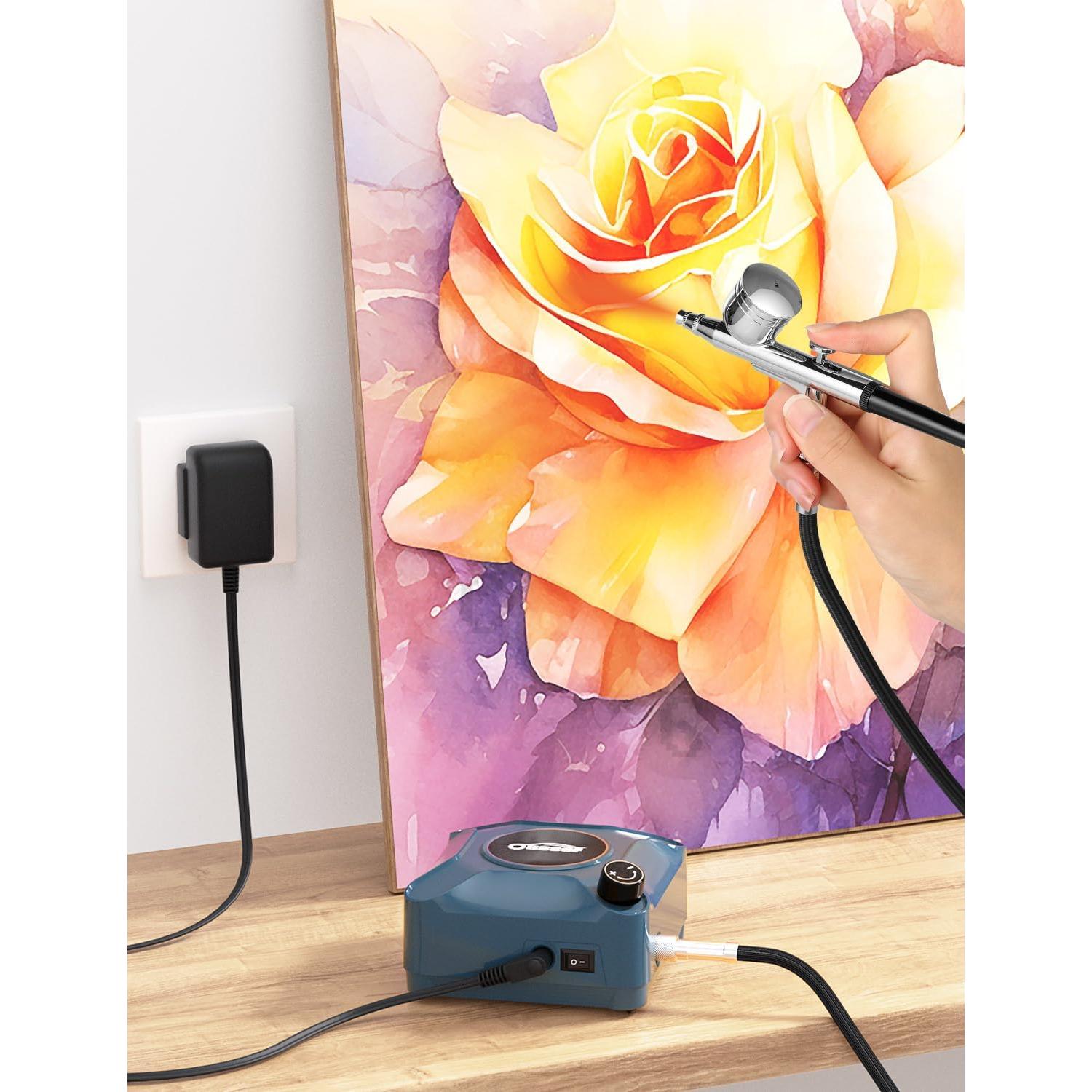 Kit de Aerógrafo Oasser con Compresor 40 PSI 10.5 L/min