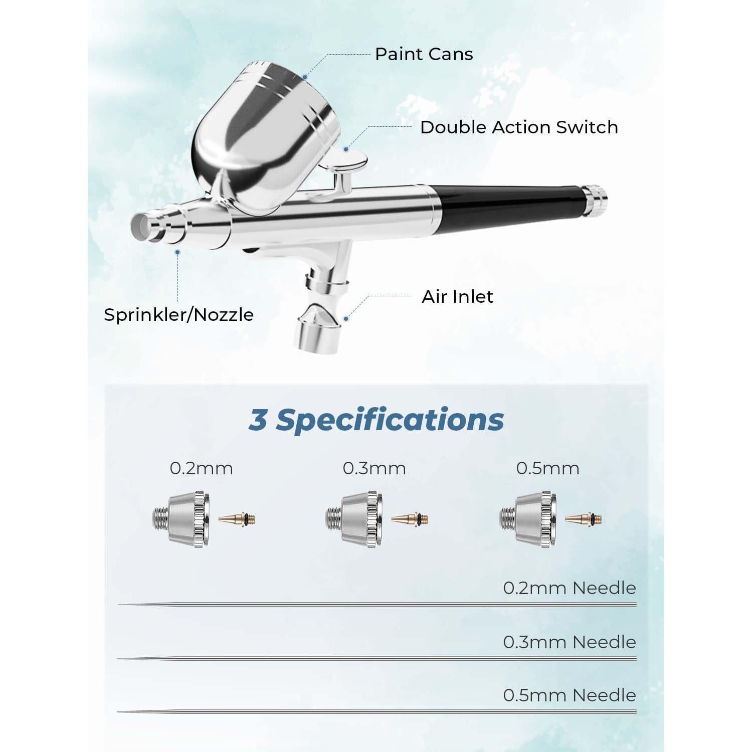 Kit de Aerógrafo Oasser con Compresor 40 PSI 10.5 L/min