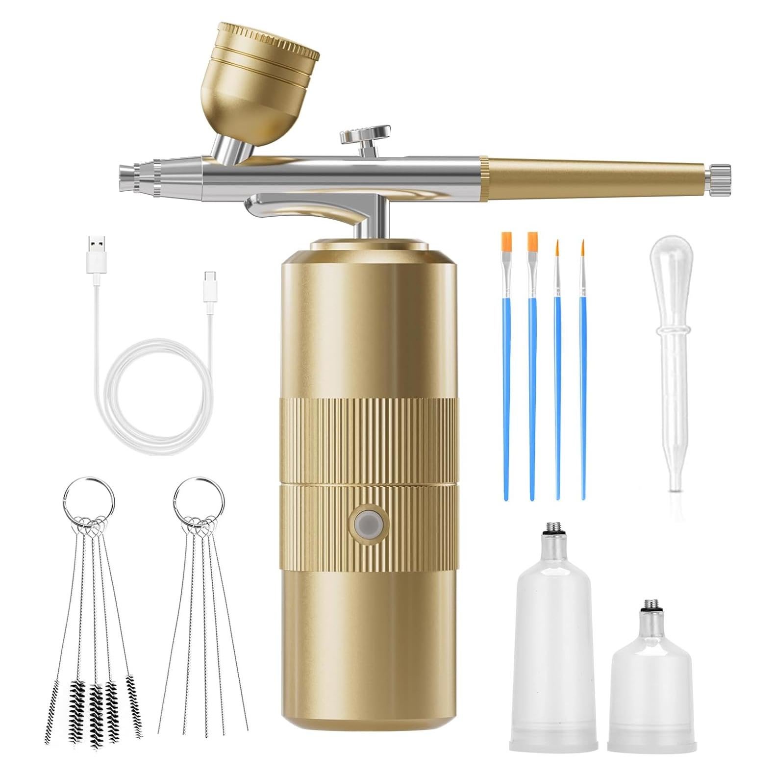 Kit de Aerógrafo Portátil CBVCBV GL-Airbrush-201 48PSI Oro