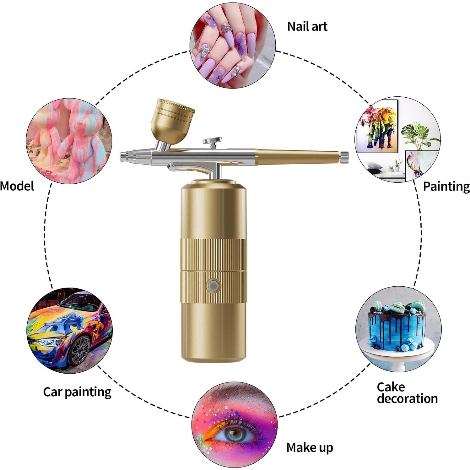 Kit de Aerógrafo Portátil CBVCBV GL-Airbrush-201 48PSI Oro