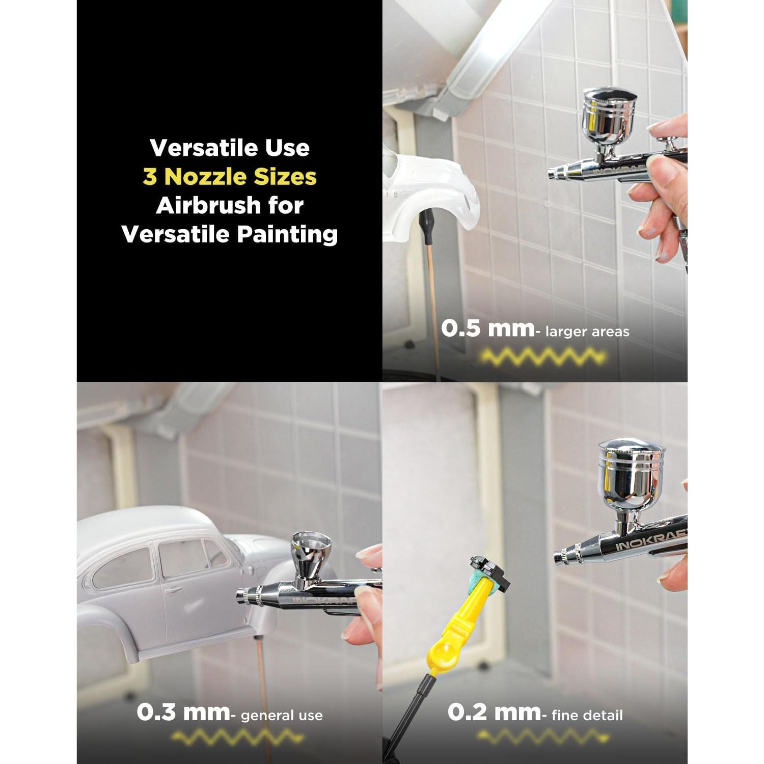 Kit de Aerógrafo InoKraft con Compresor Silencioso 1/6 HP