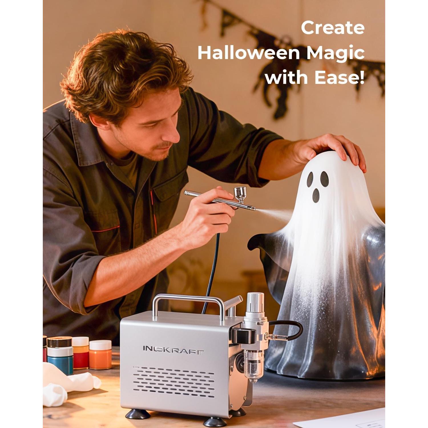 Kit de Aerógrafo InoKraft con Compresor Silencioso 1/6 HP