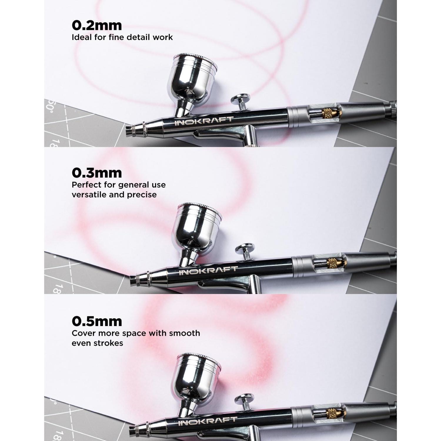 Kit de Aerógrafo InoKraft con Compresor Silencioso 1/6 HP