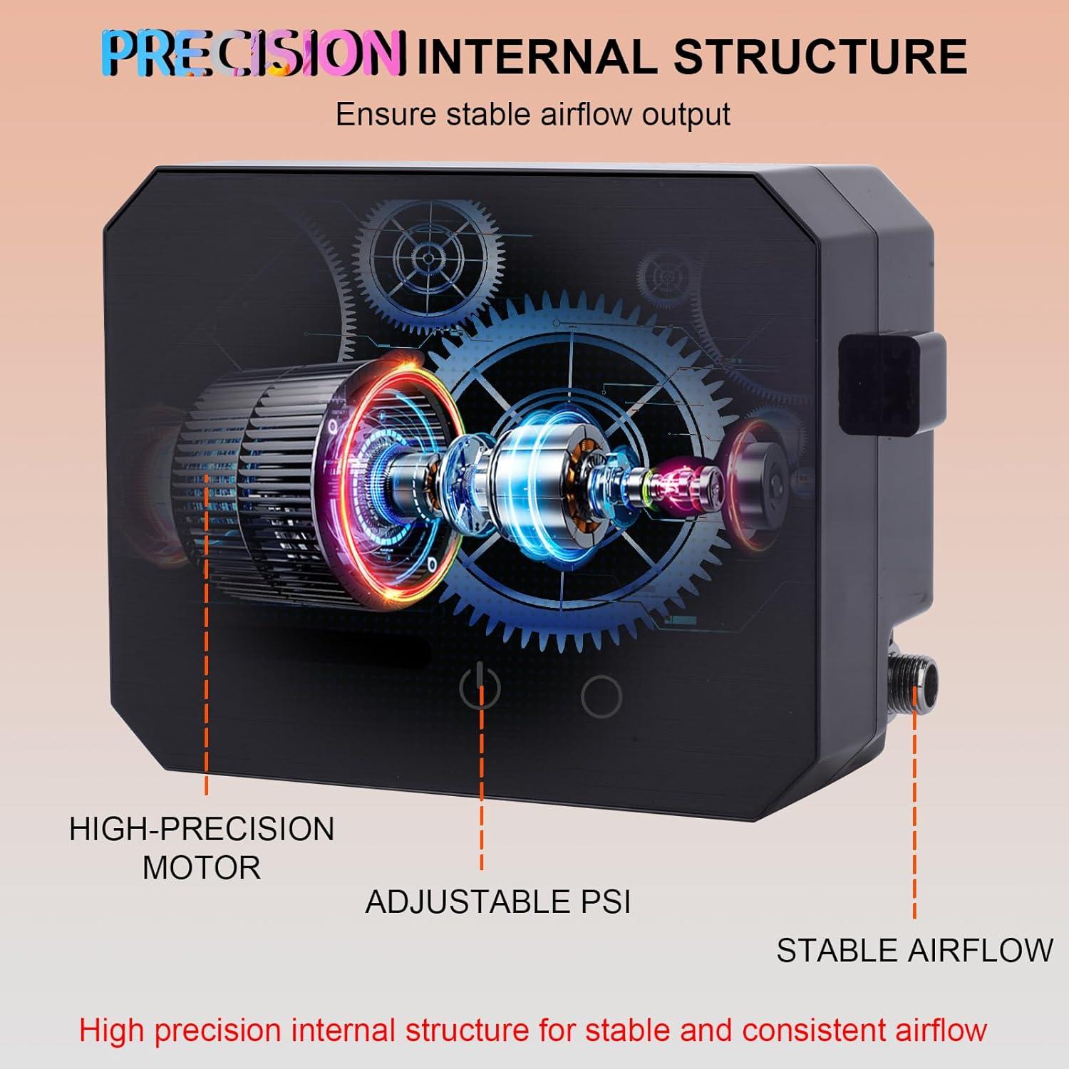 Compresor de Aerógrafo Portátil Gocheer 12V 52 PSI Negro